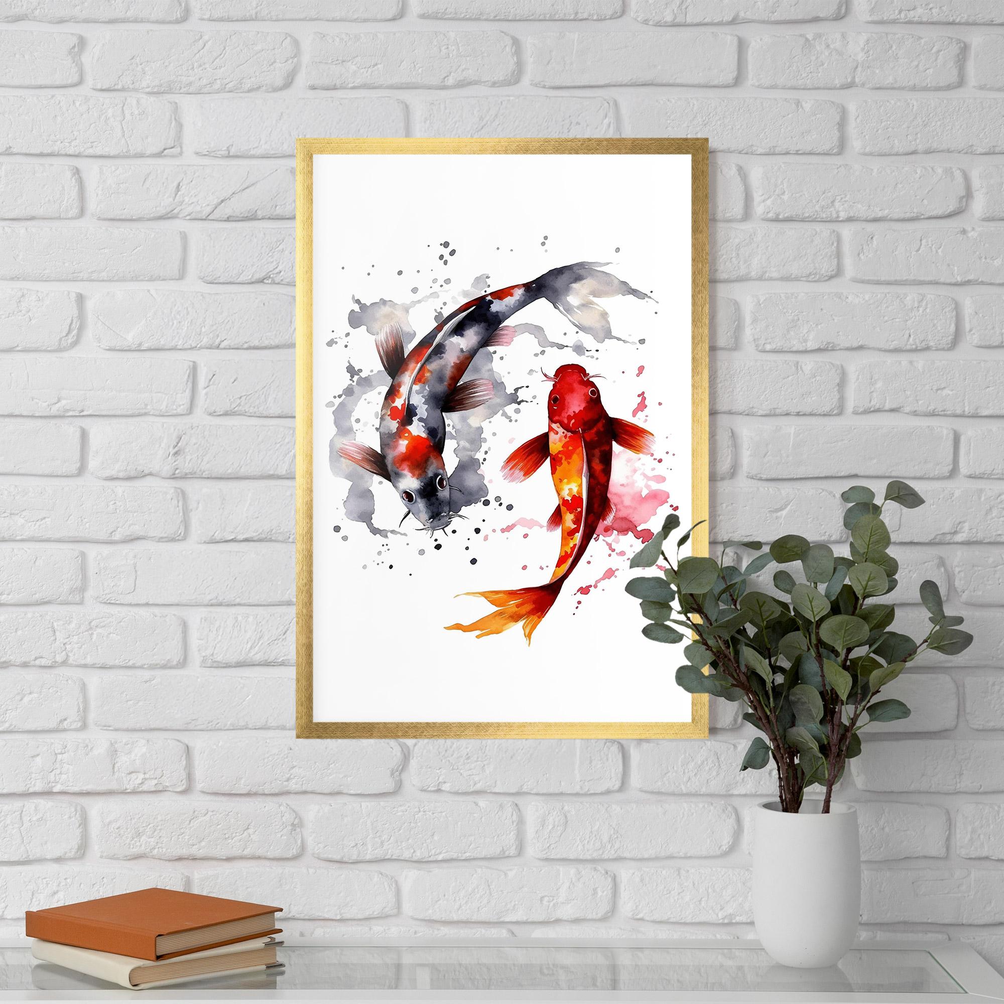 Gerahmte Poster Beautiful Koi mockup 5