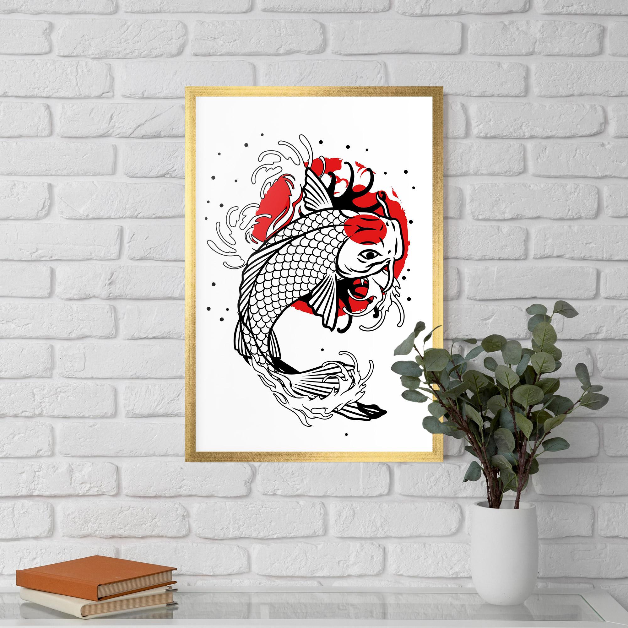 Gerahmte Poster Koi Design mockup 5