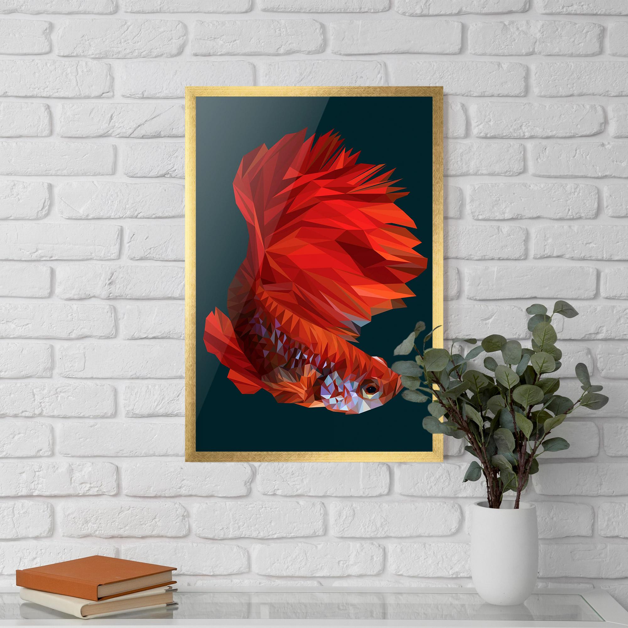 Gerahmte Poster Orange Fish mockup 5