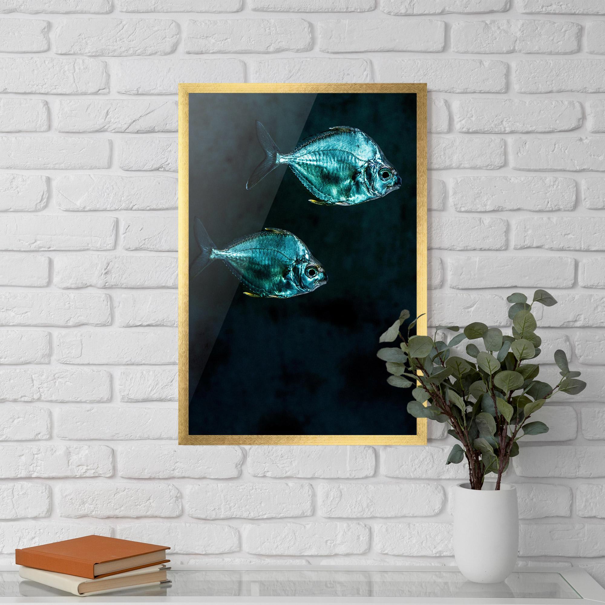 Gerahmte Poster Silver Fish mockup 5