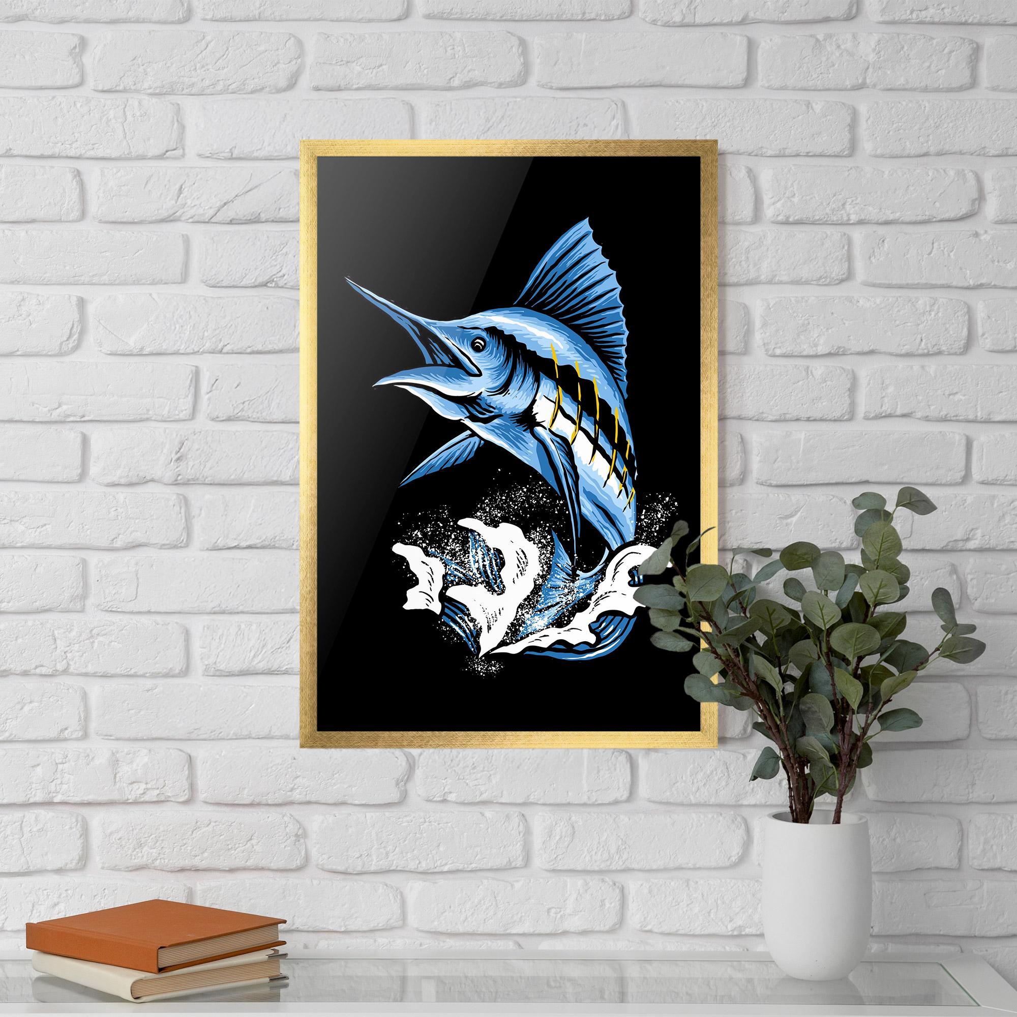 Gerahmte Poster Sword Fish mockup 5