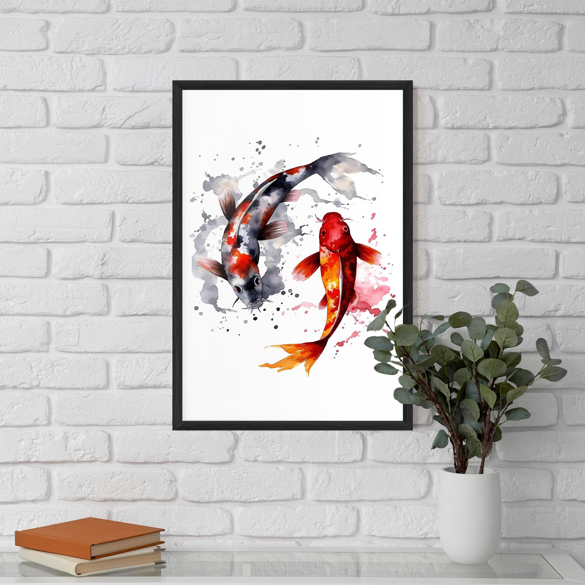Gerahmte Poster Beautiful Koi mockup 5