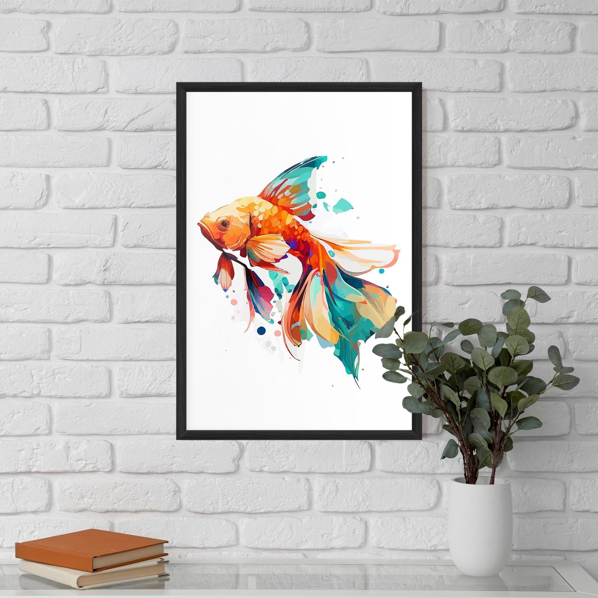 Gerahmte Poster Blue Orange Fish mockup 5