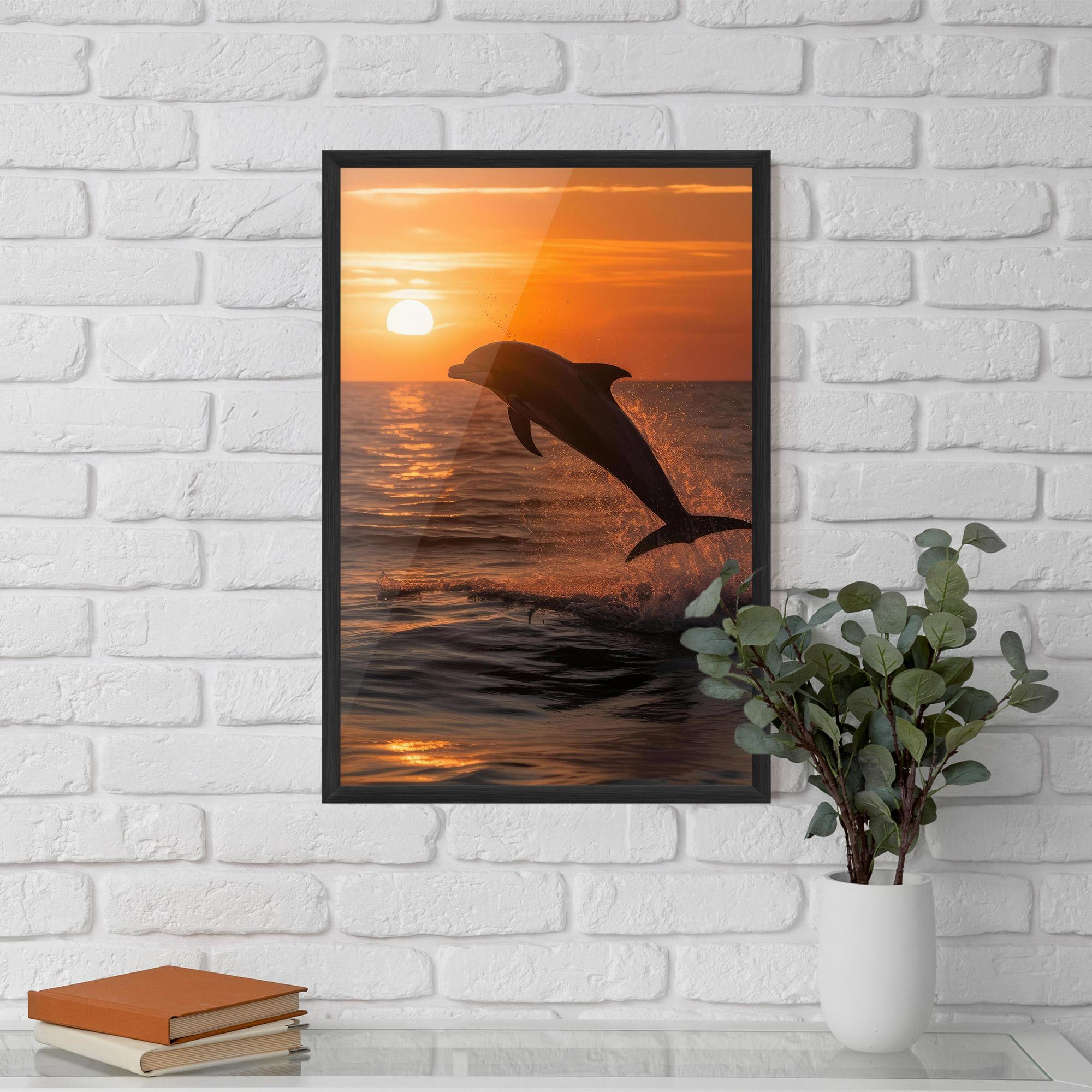 Gerahmte Poster Dolphin Jump mockup 5