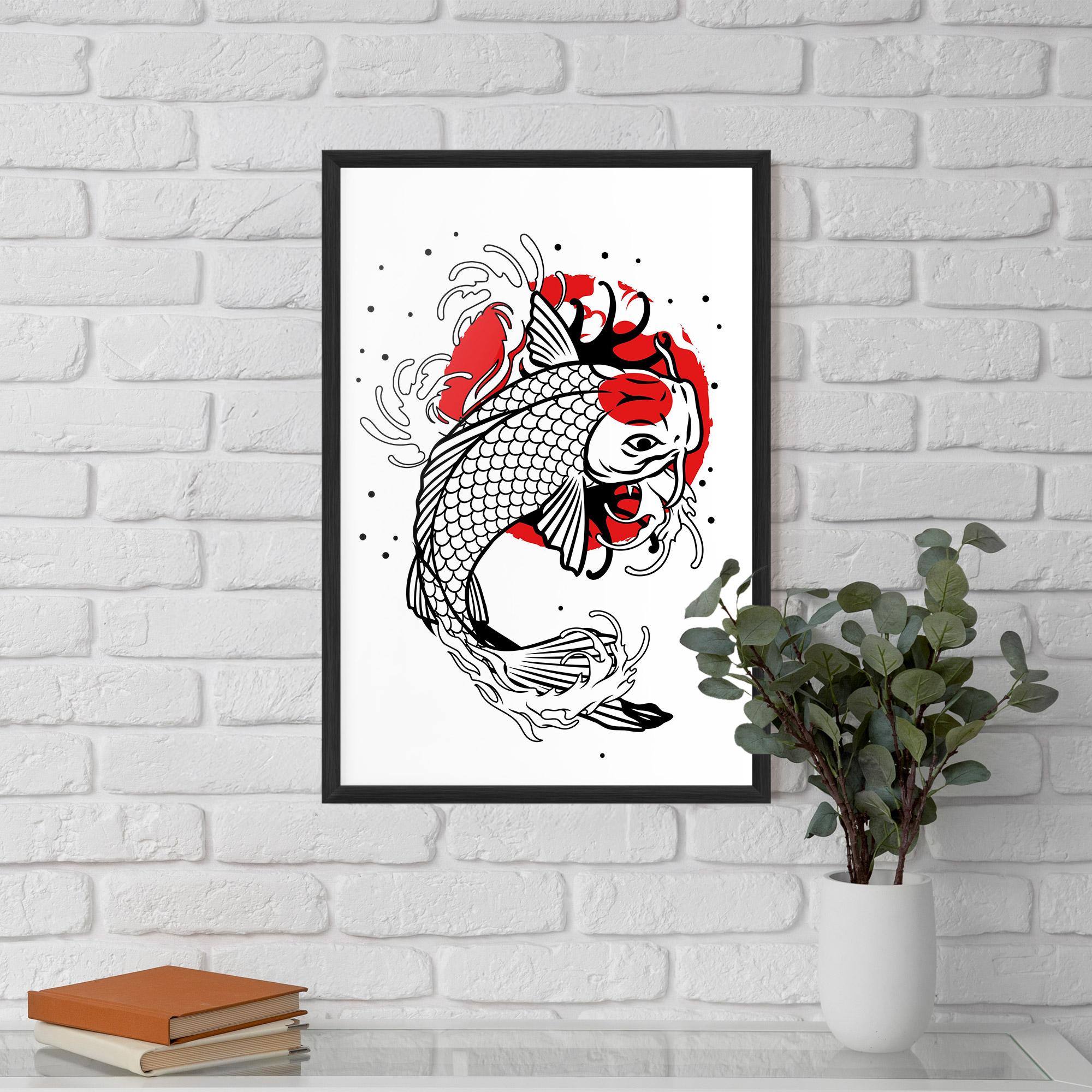 Gerahmte Poster Koi Design mockup 5