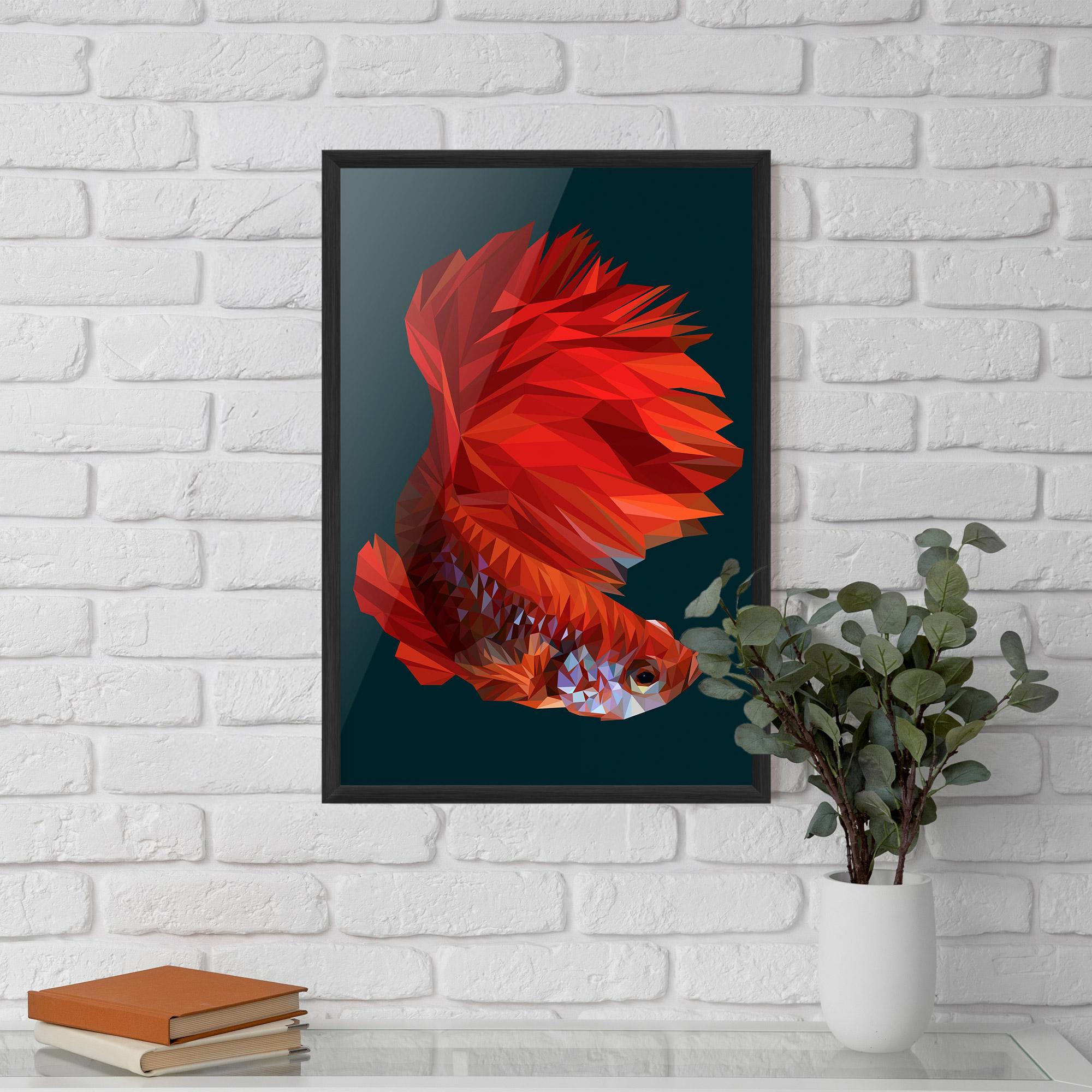 Gerahmte Poster Orange Fish mockup 5