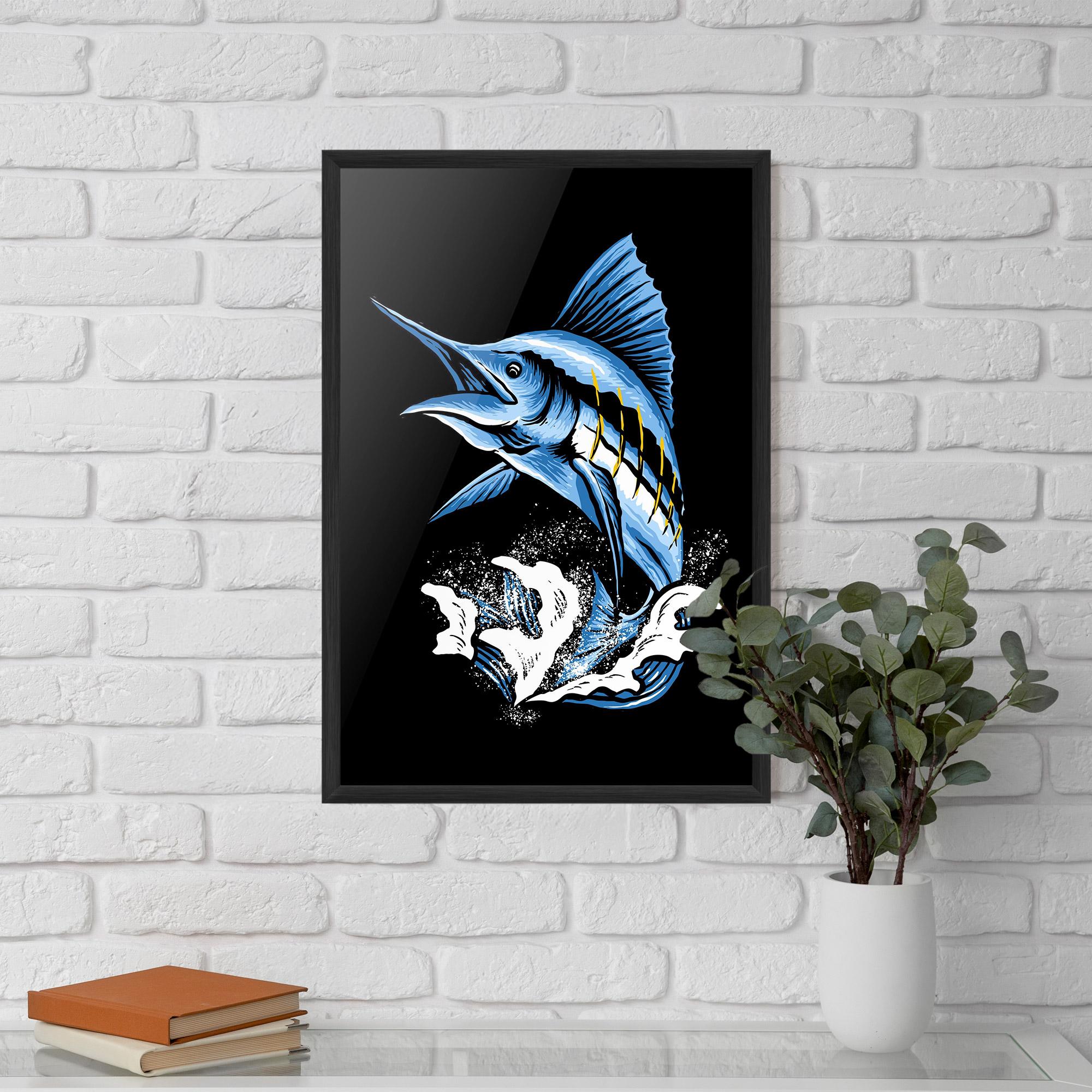 Gerahmte Poster Sword Fish mockup 5