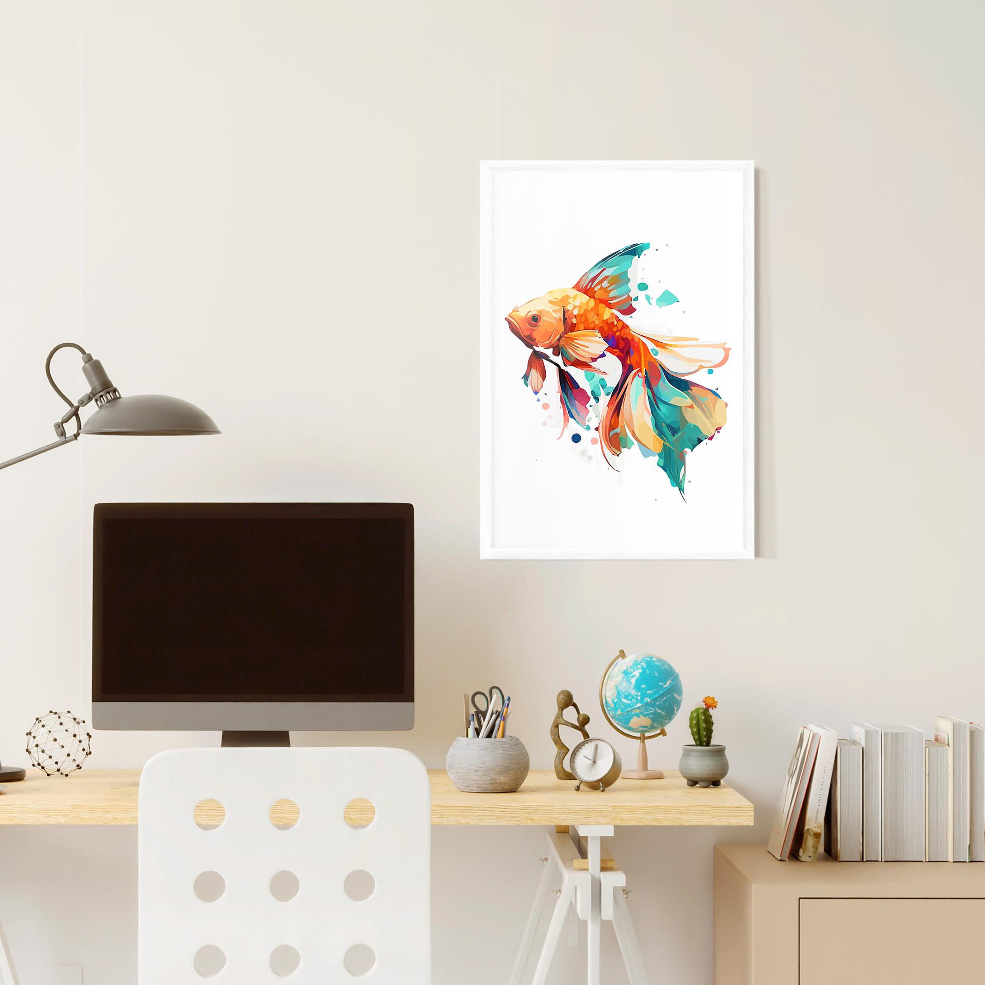 Gerahmte Poster Blue Orange Fish mockup 6