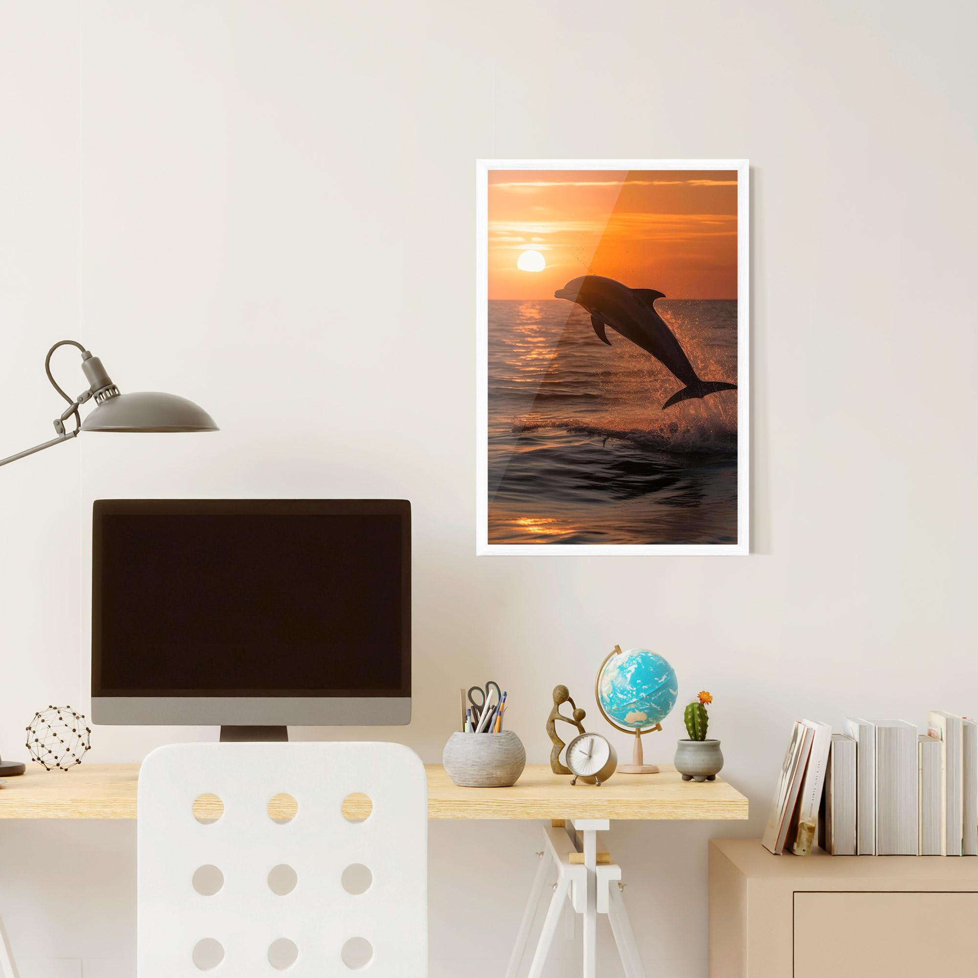 Gerahmte Poster Dolphin Jump mockup 6