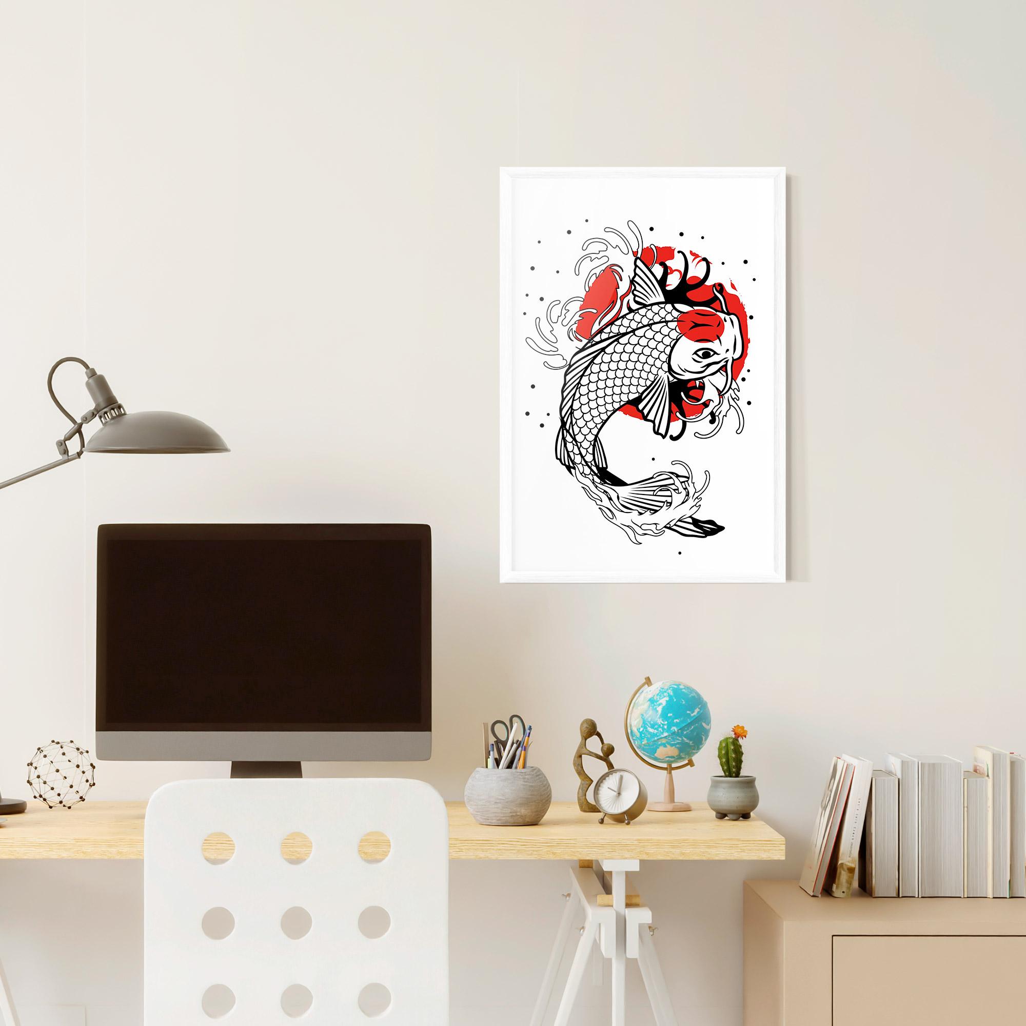 Gerahmte Poster Koi Design mockup 6