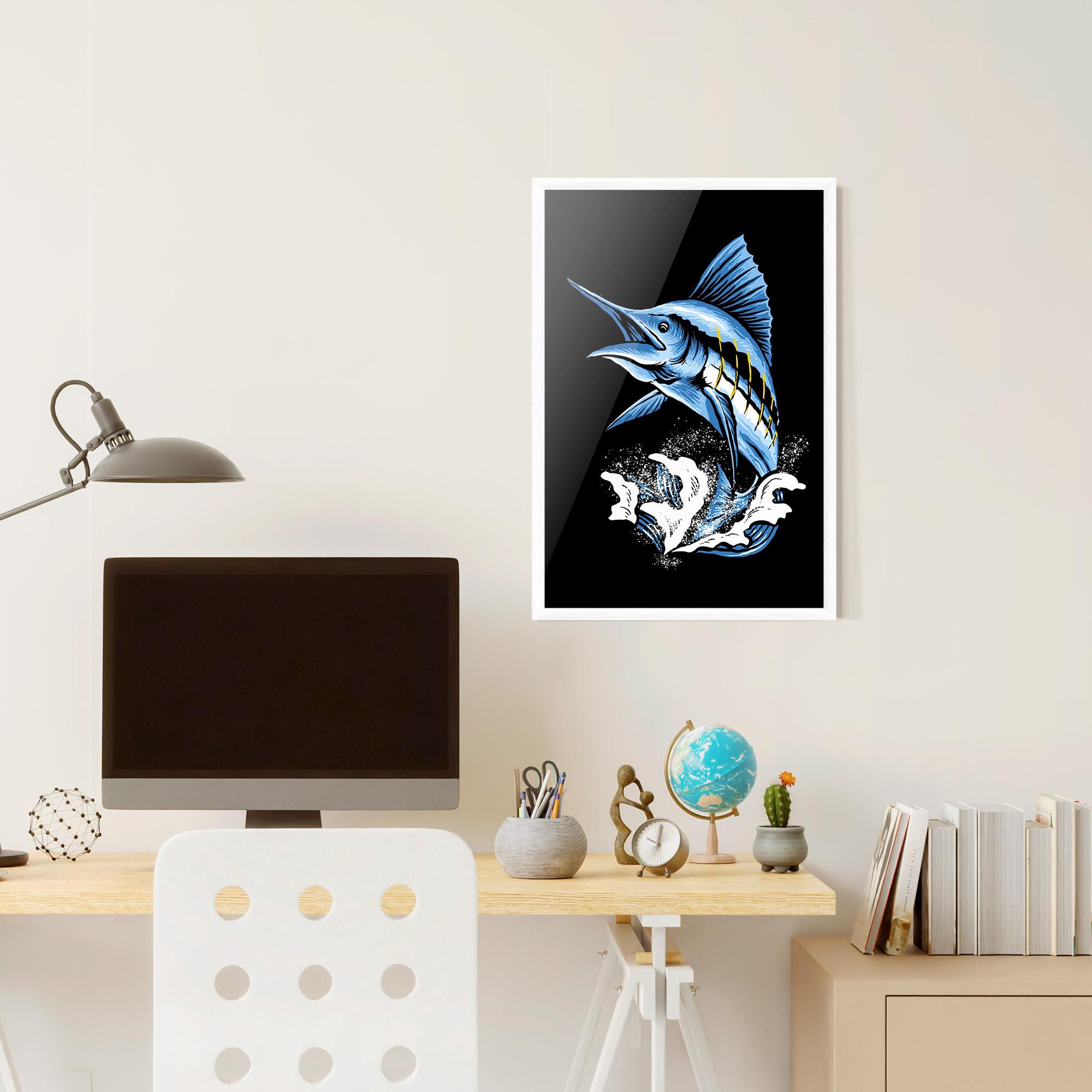 Gerahmte Poster Sword Fish mockup 6