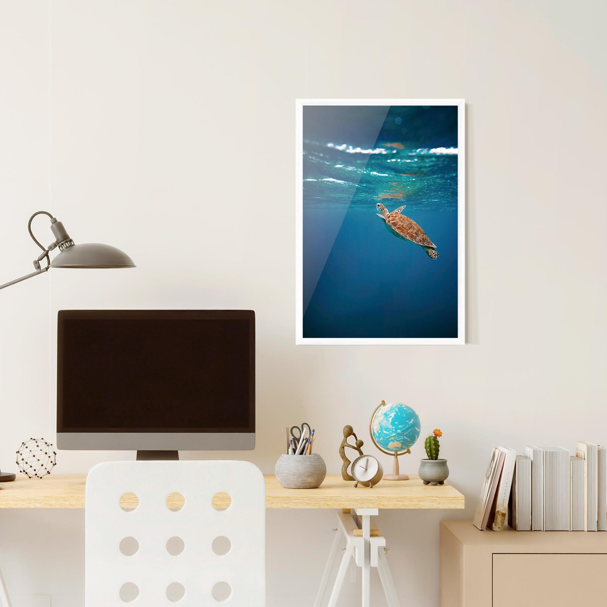 Gerahmte Poster Water Turtle mockup 6