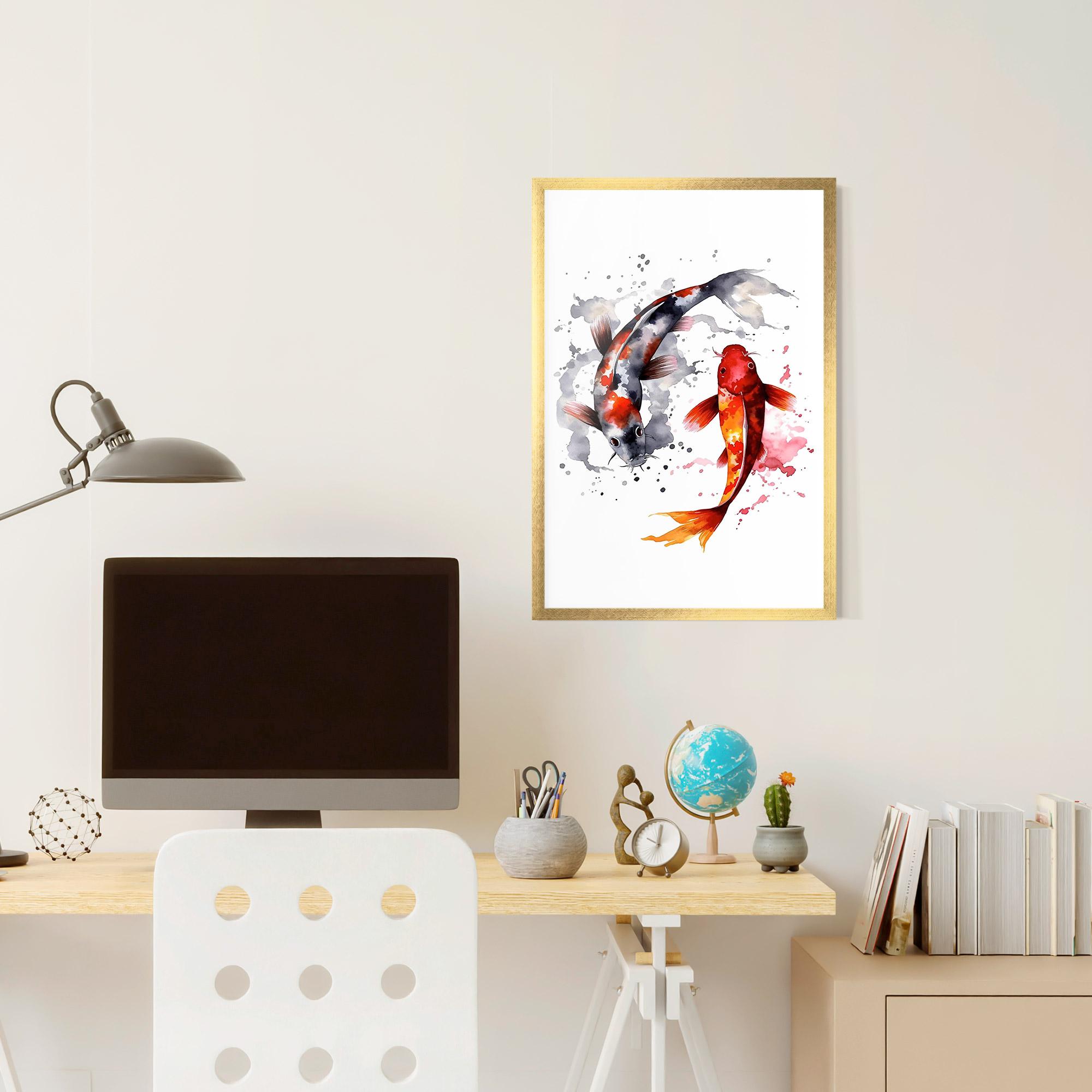 Gerahmte Poster Beautiful Koi mockup 6