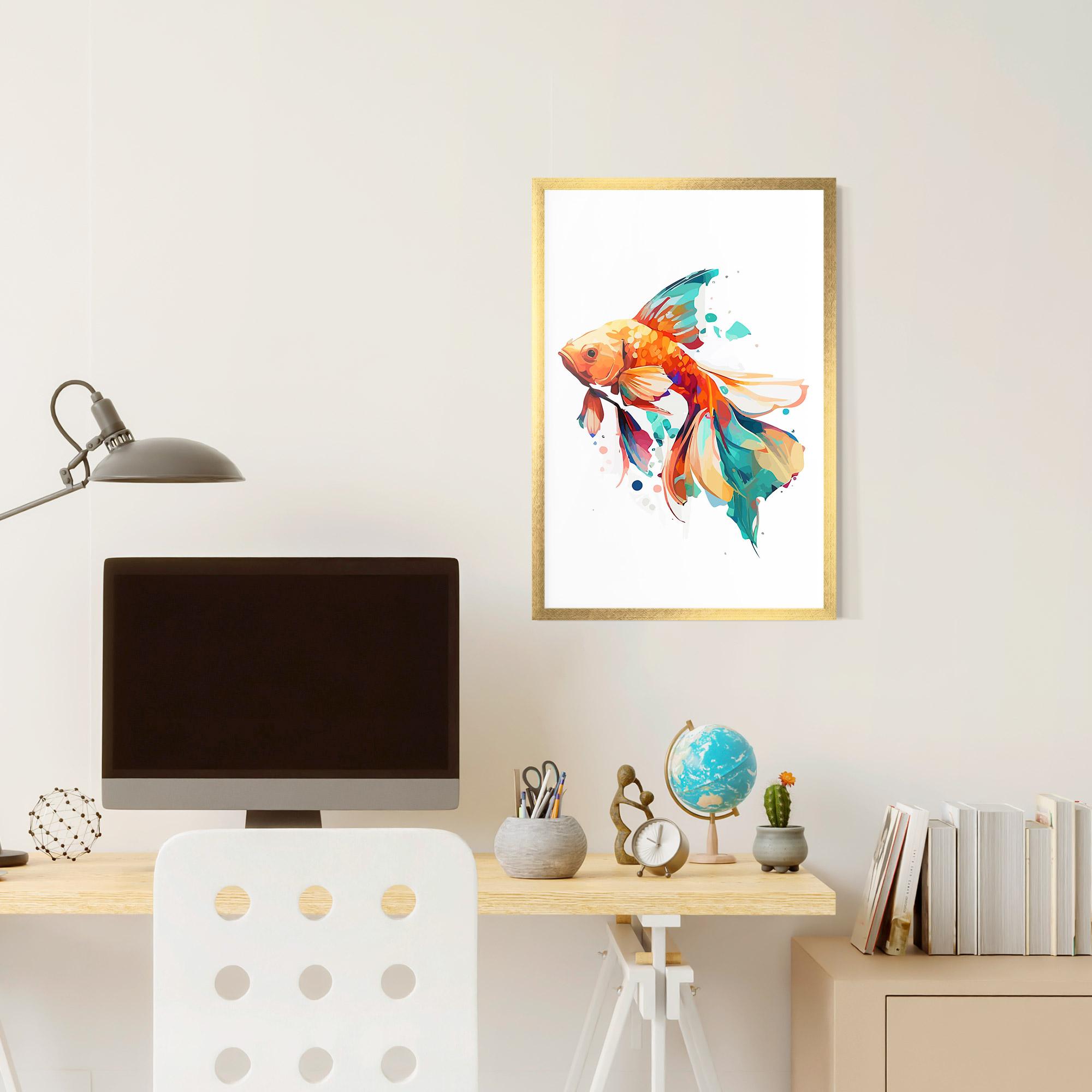 Gerahmte Poster Blue Orange Fish mockup 6