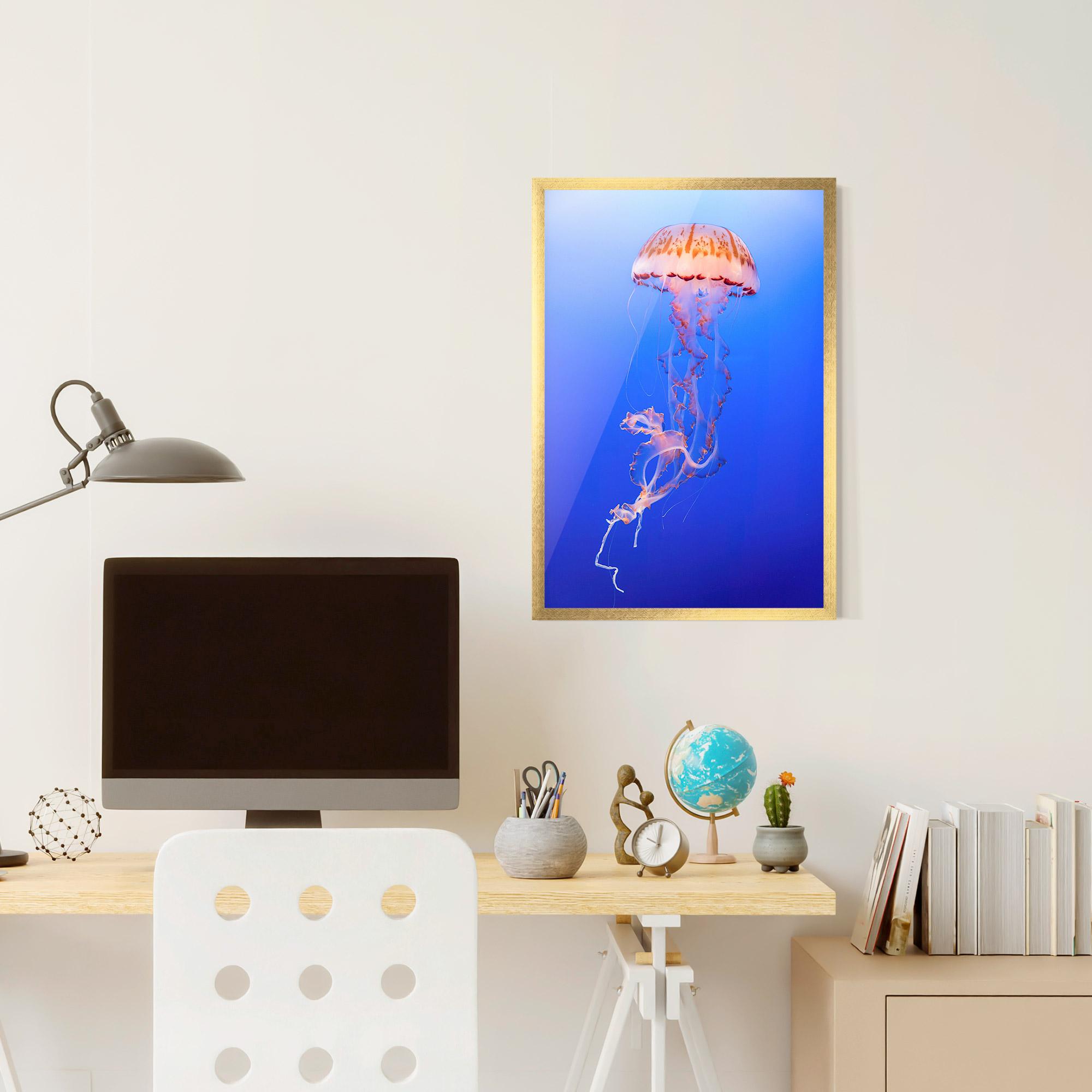 Gerahmte Poster Pretty White Jellyfish mockup 6