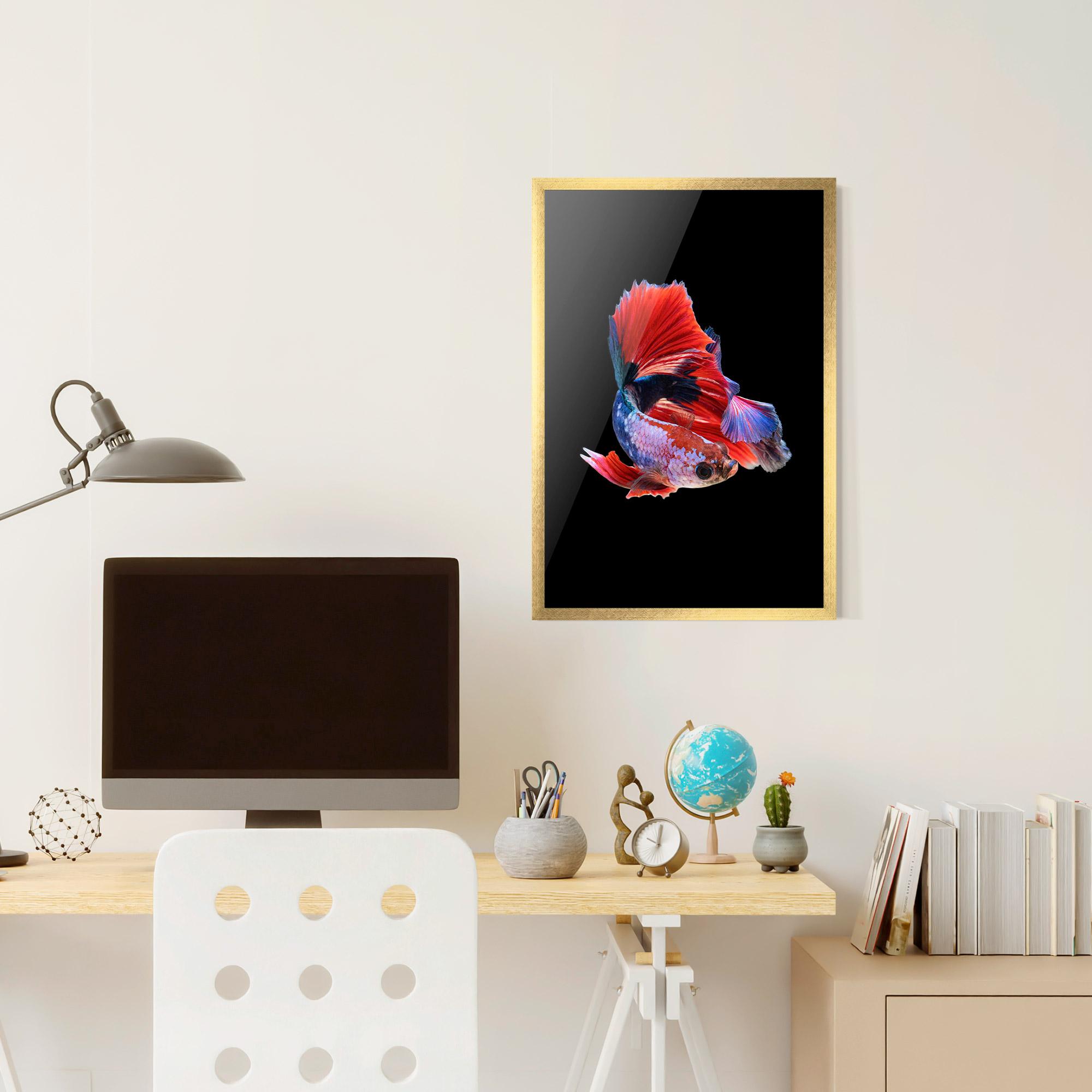 Gerahmte Poster Red Black Betta mockup 6