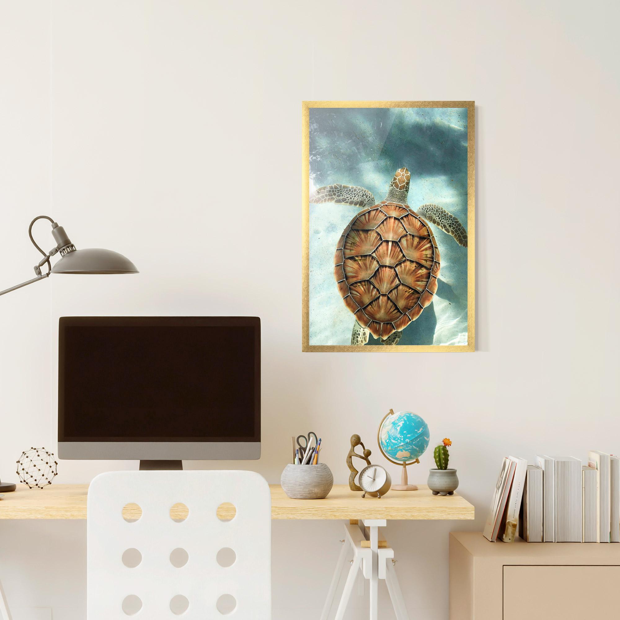 Gerahmte Poster Water Tortoise mockup 6