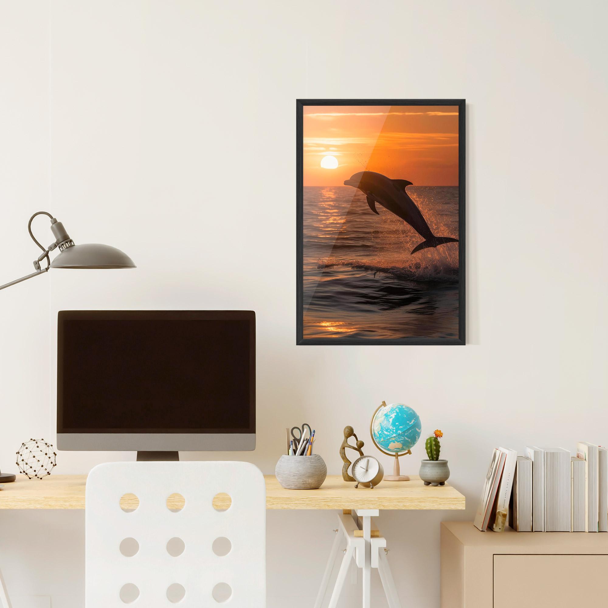 Gerahmte Poster Dolphin Jump mockup 6