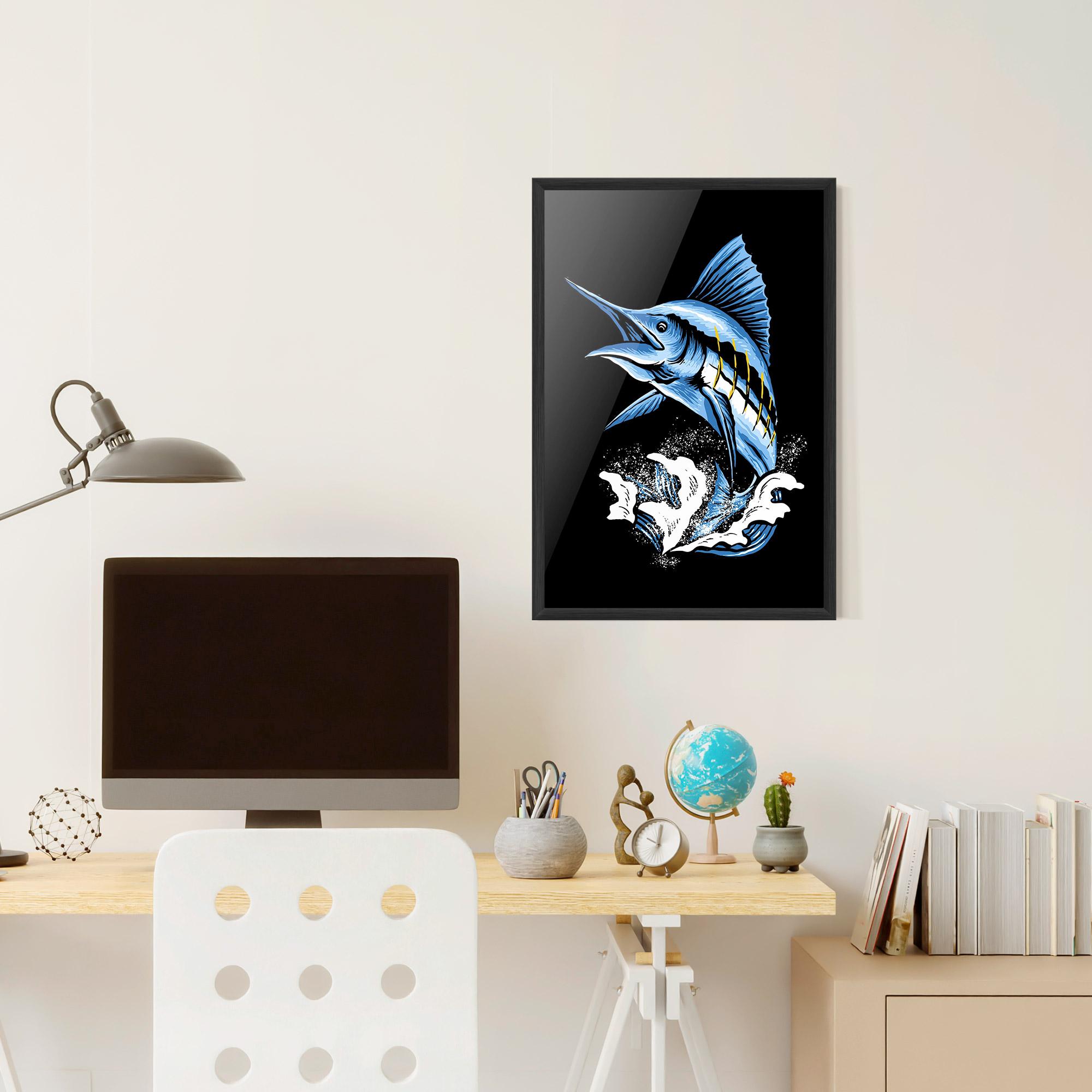 Gerahmte Poster Sword Fish mockup 6