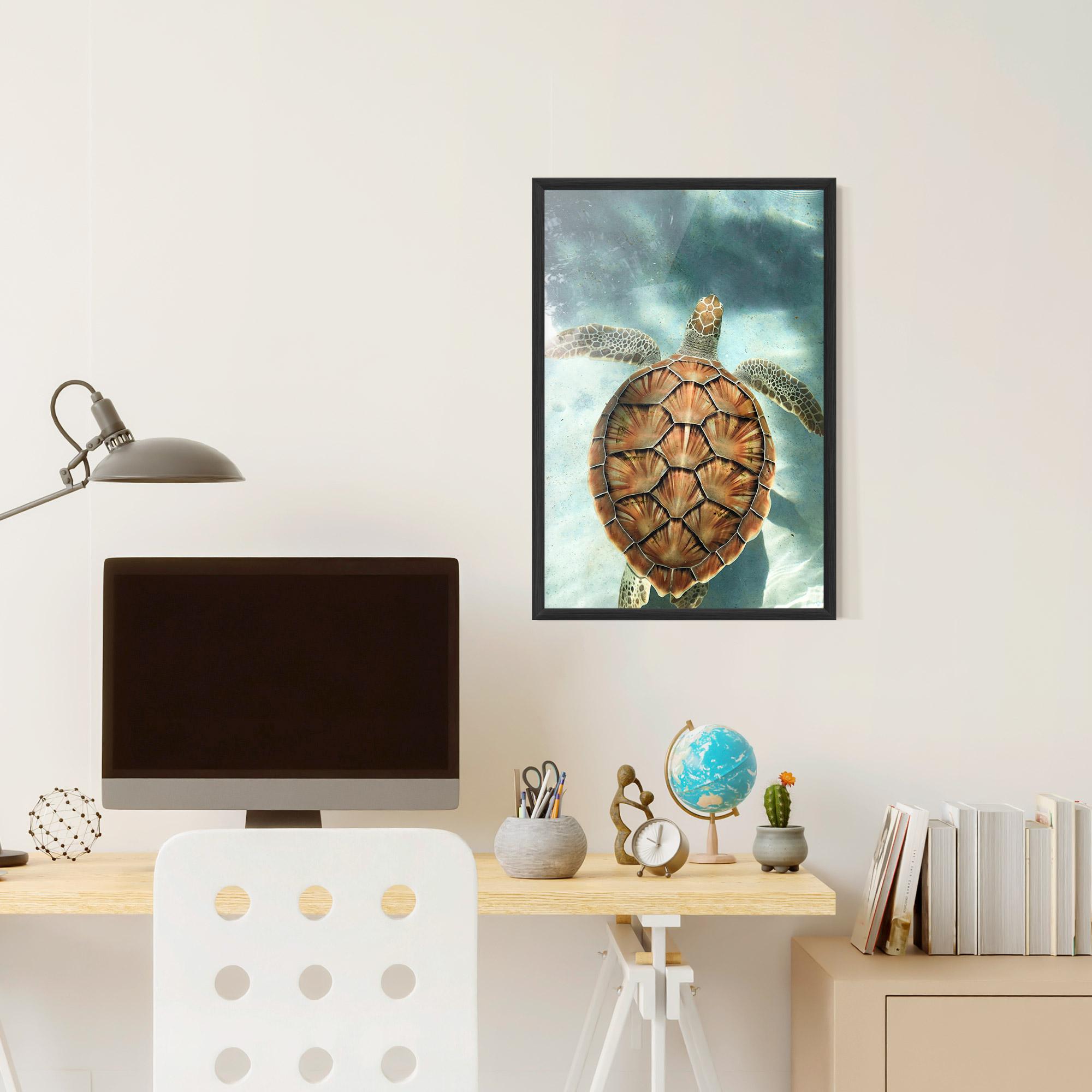 Gerahmte Poster Water Tortoise mockup 6