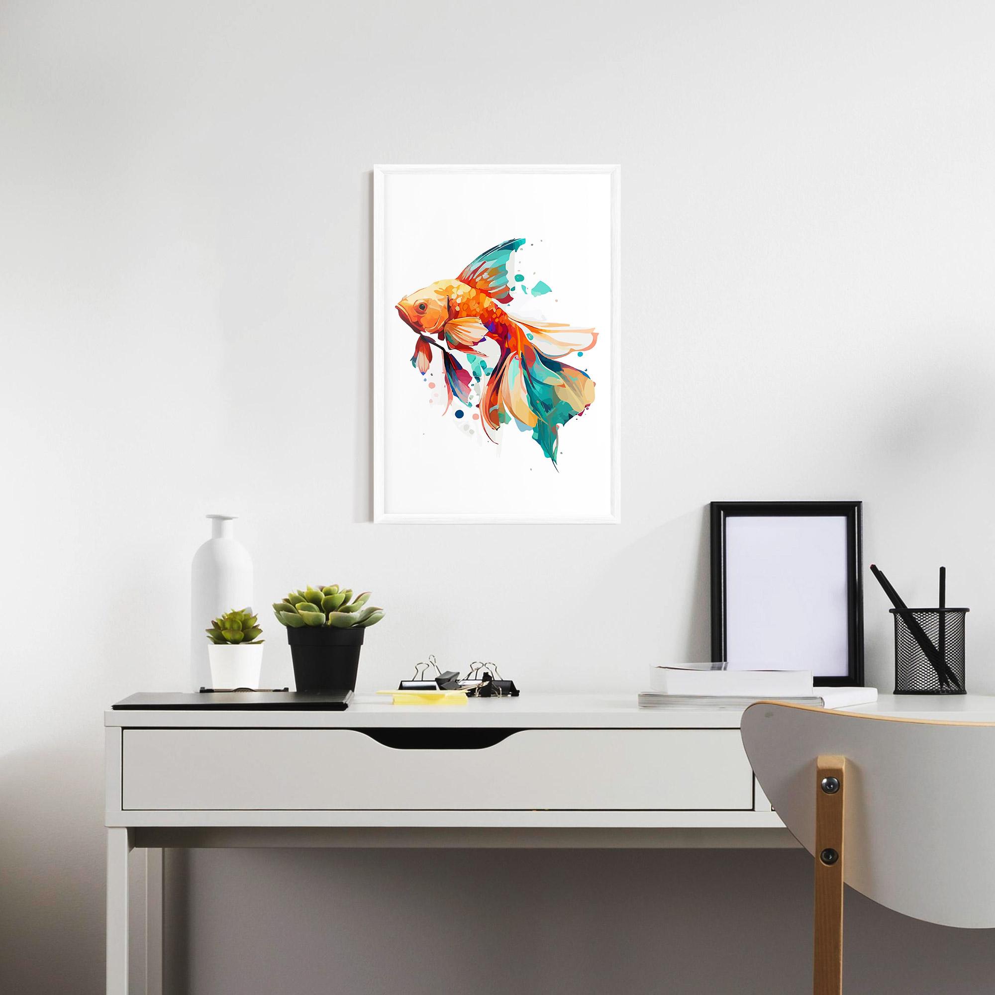 Gerahmte Poster Blue Orange Fish mockup 7