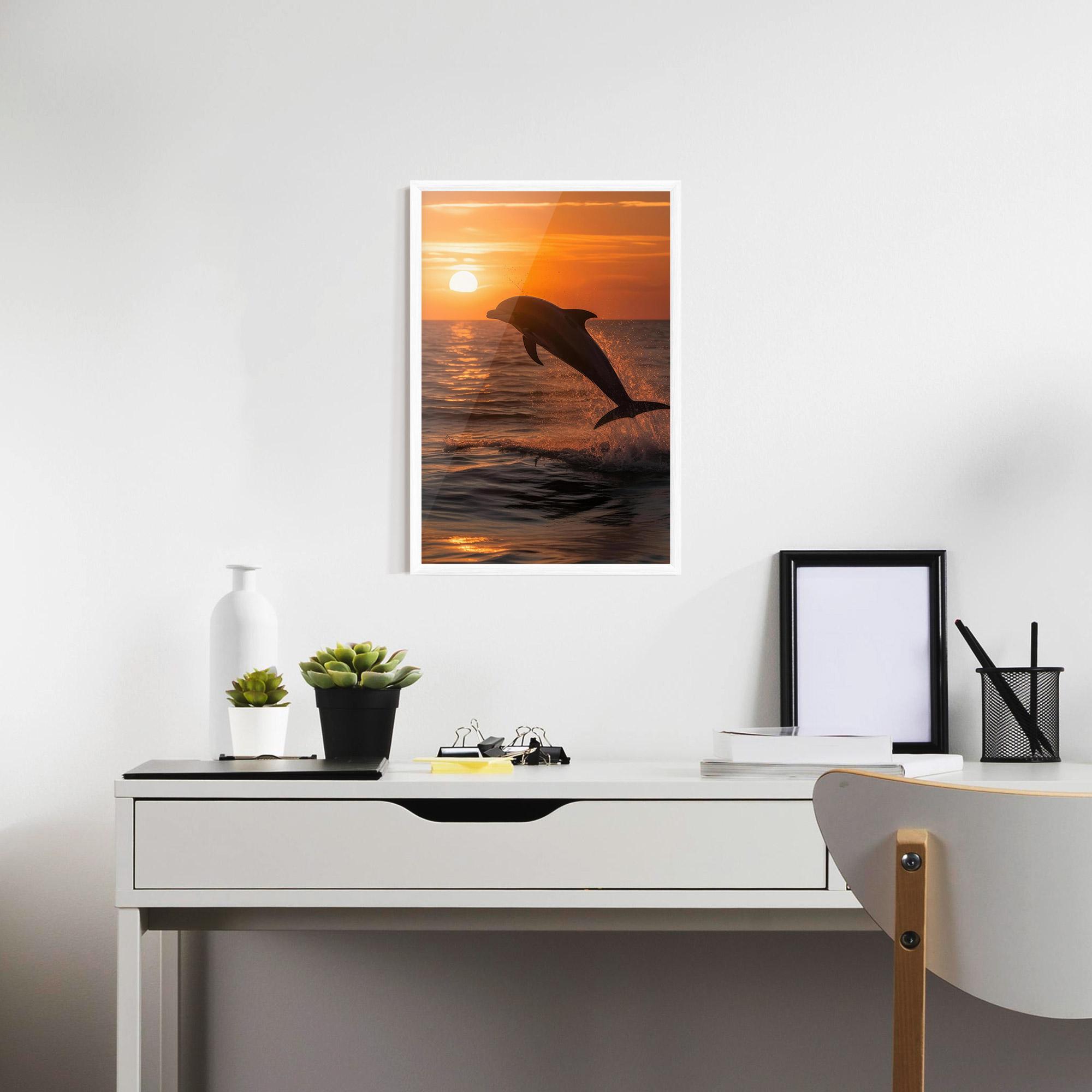 Gerahmte Poster Dolphin Jump mockup 7