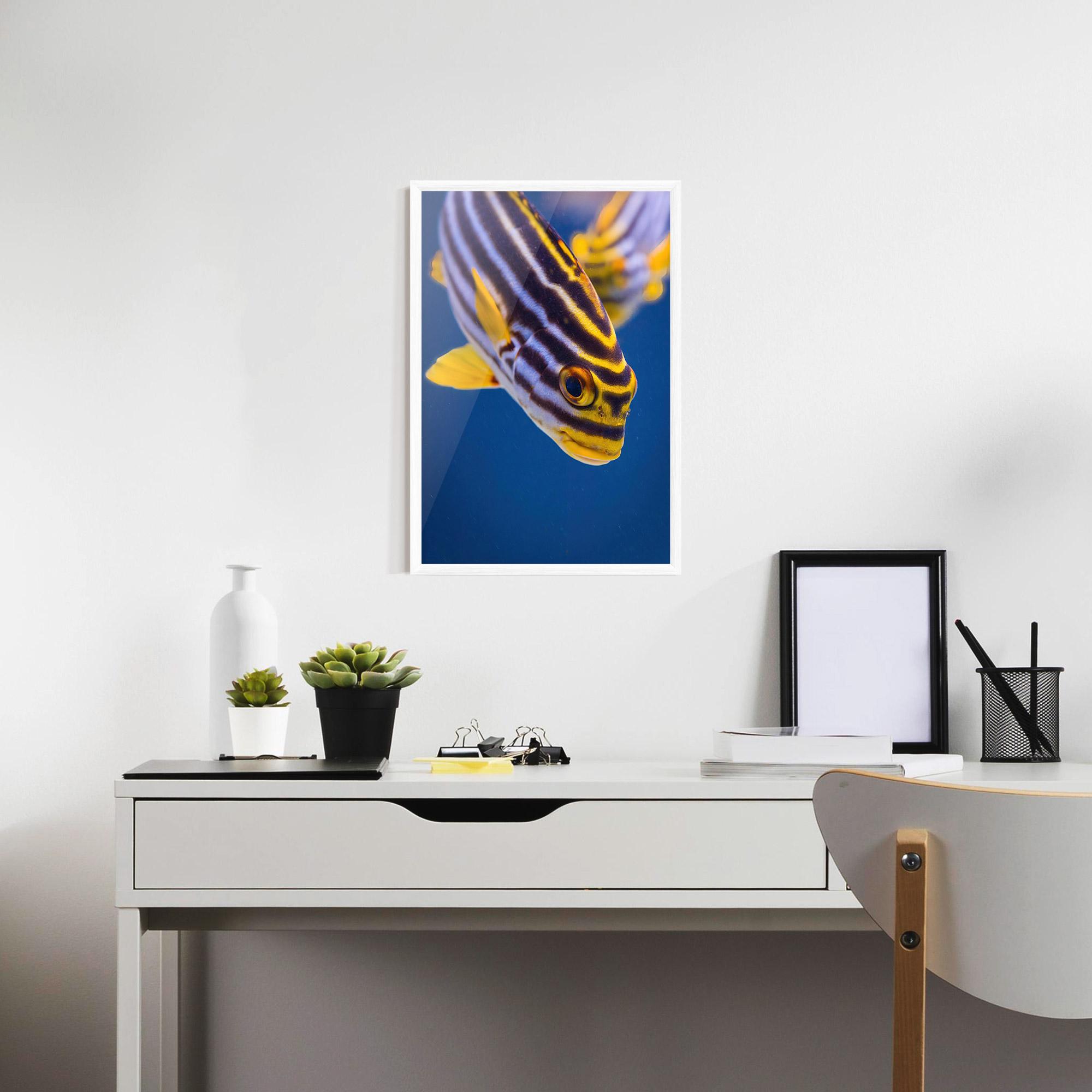 Gerahmte Poster Purple Yellow Fish mockup 7