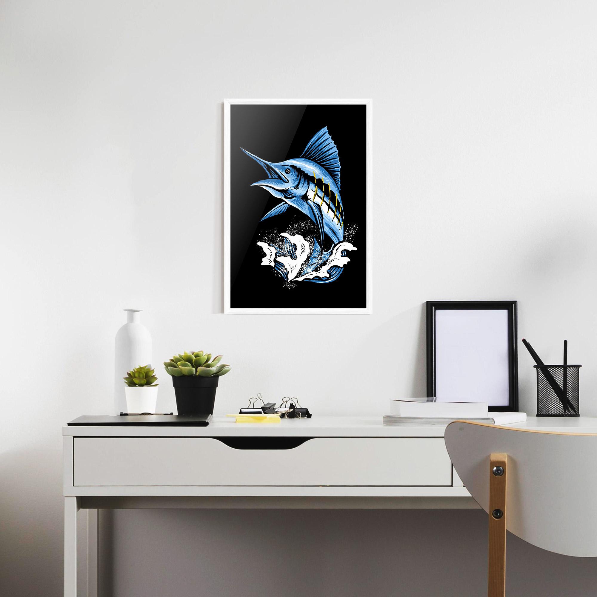 Gerahmte Poster Sword Fish mockup 7