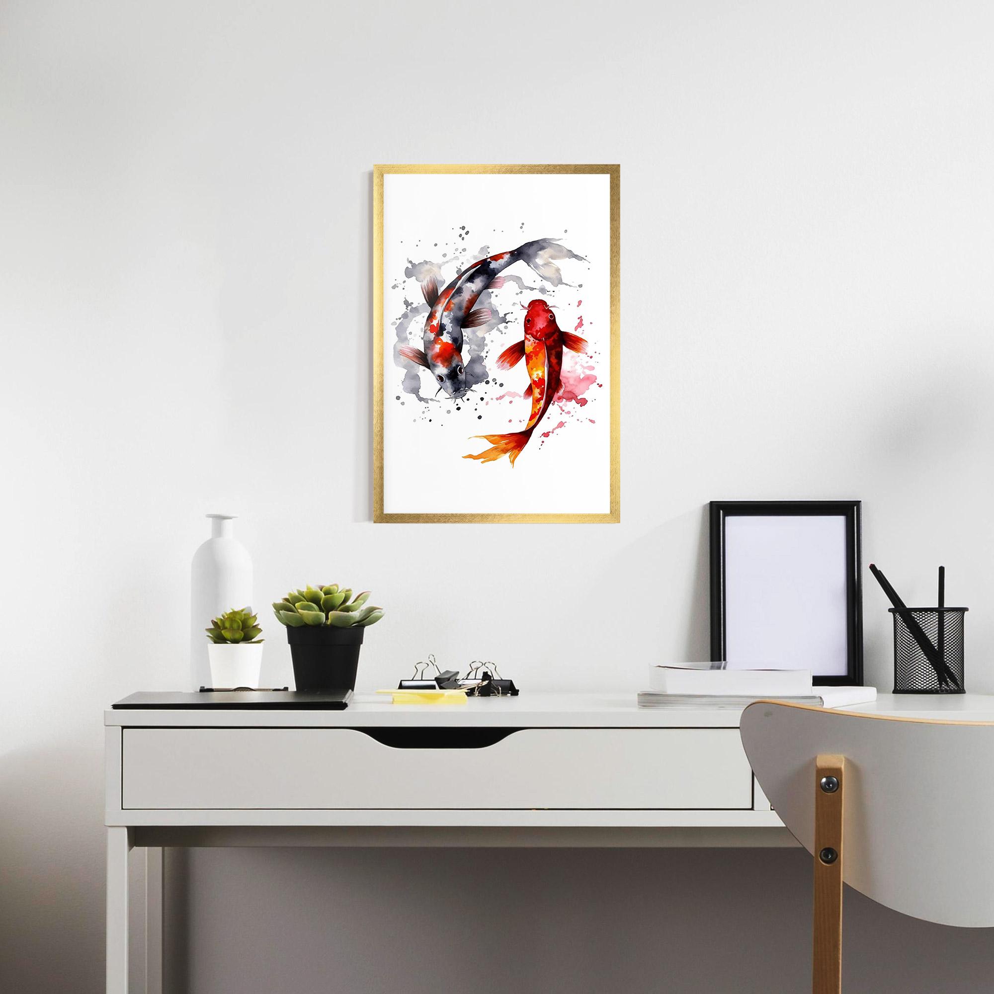 Gerahmte Poster Beautiful Koi mockup 7