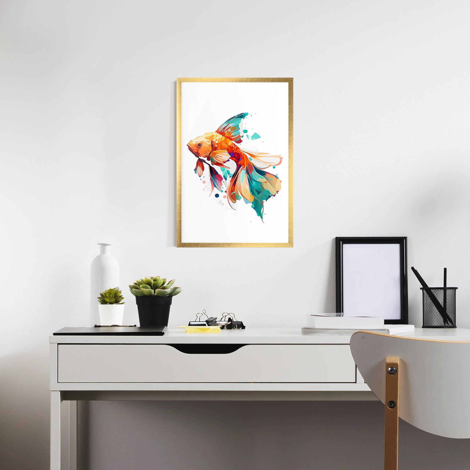 Gerahmte Poster Blue Orange Fish mockup 7