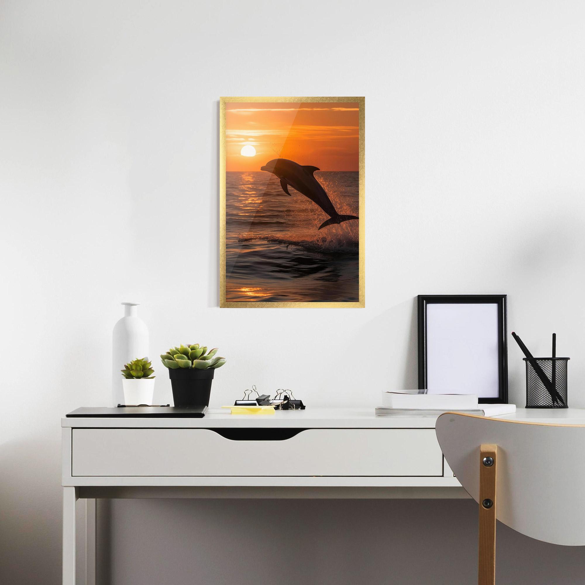Gerahmte Poster Dolphin Jump mockup 7