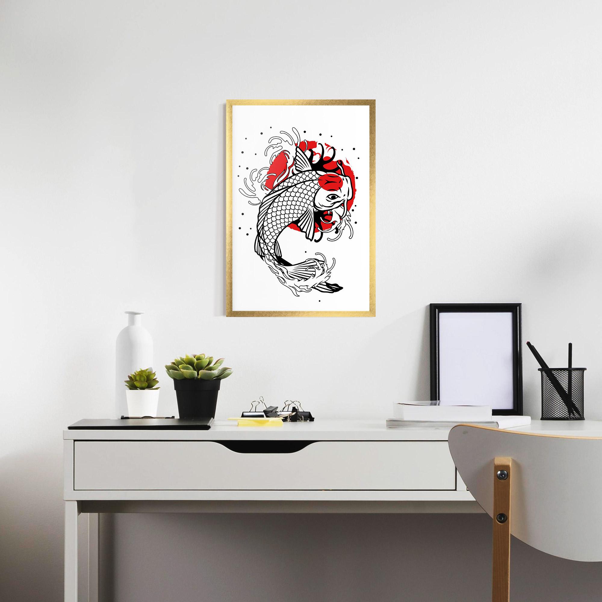 Gerahmte Poster Koi Design mockup 7