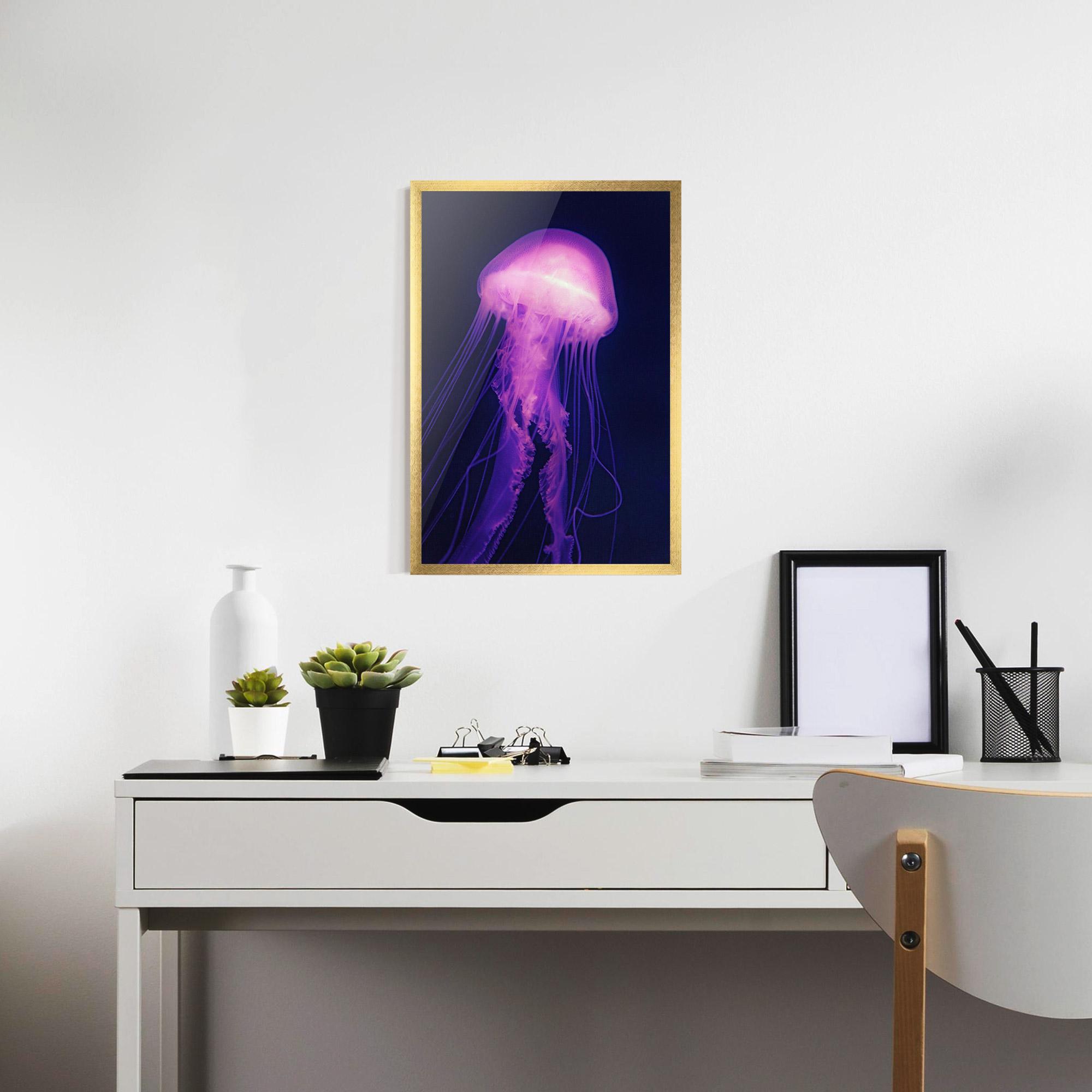 Gerahmte Poster Light Purple Jellyfish mockup 7