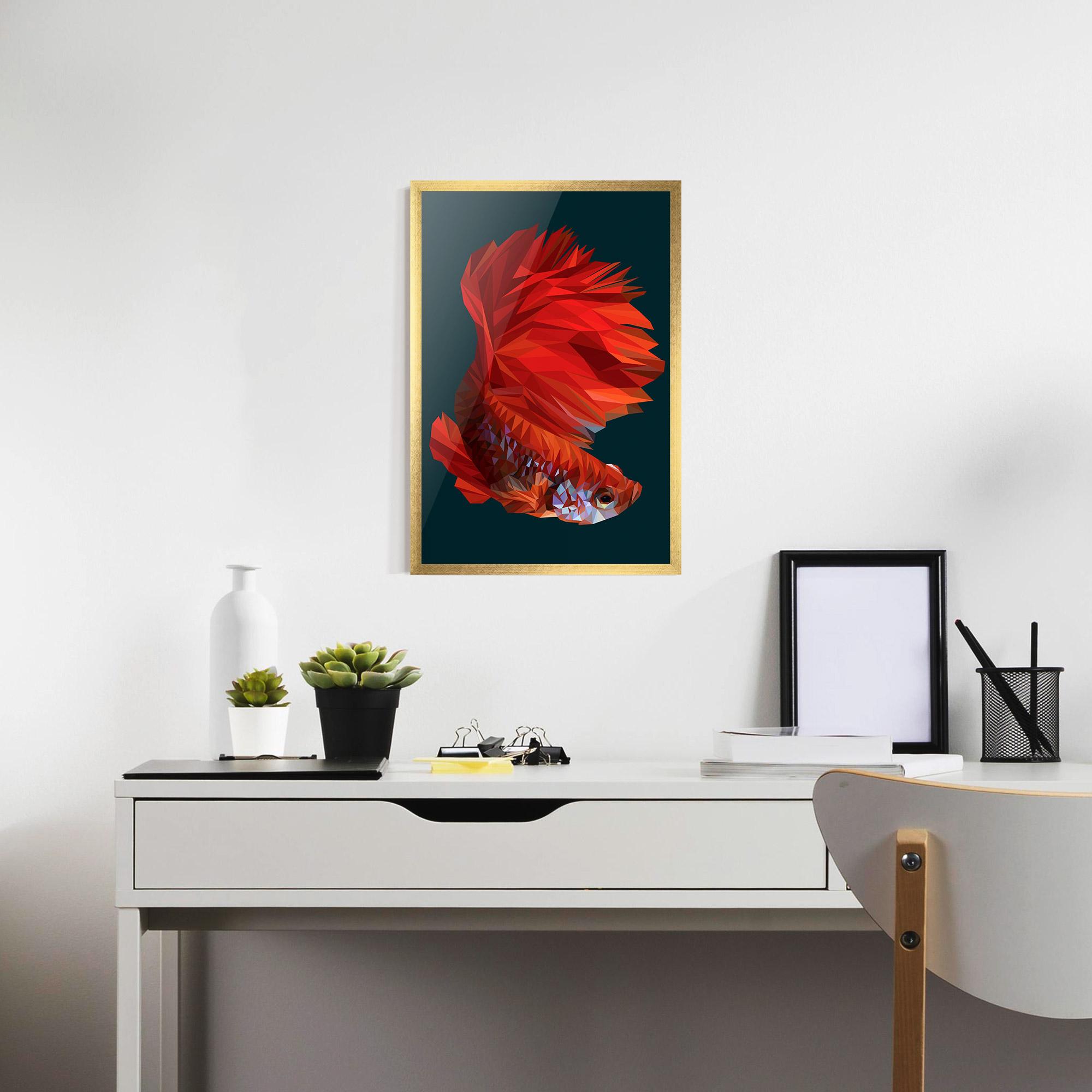 Gerahmte Poster Orange Fish mockup 7