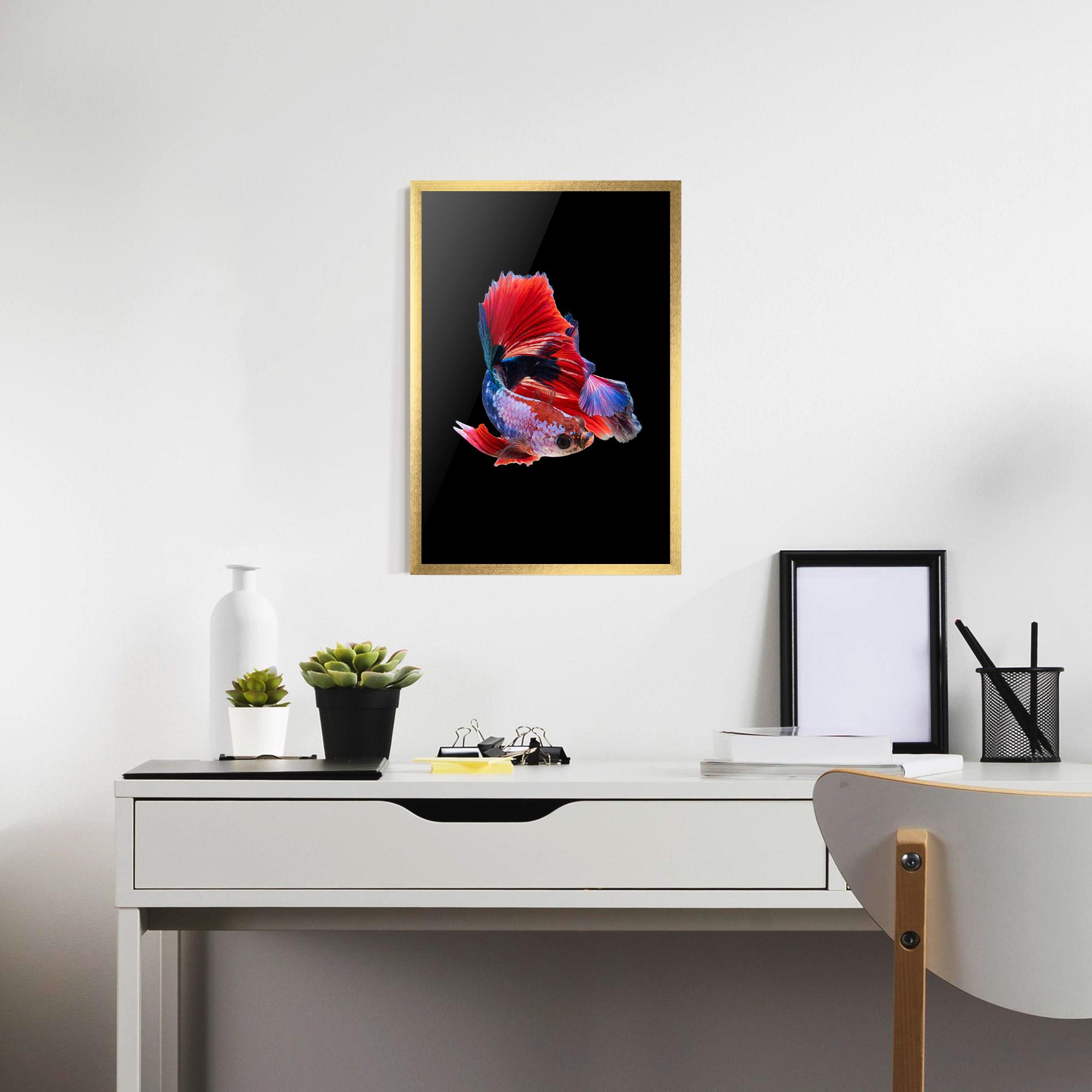 Gerahmte Poster Red Black Betta mockup 7