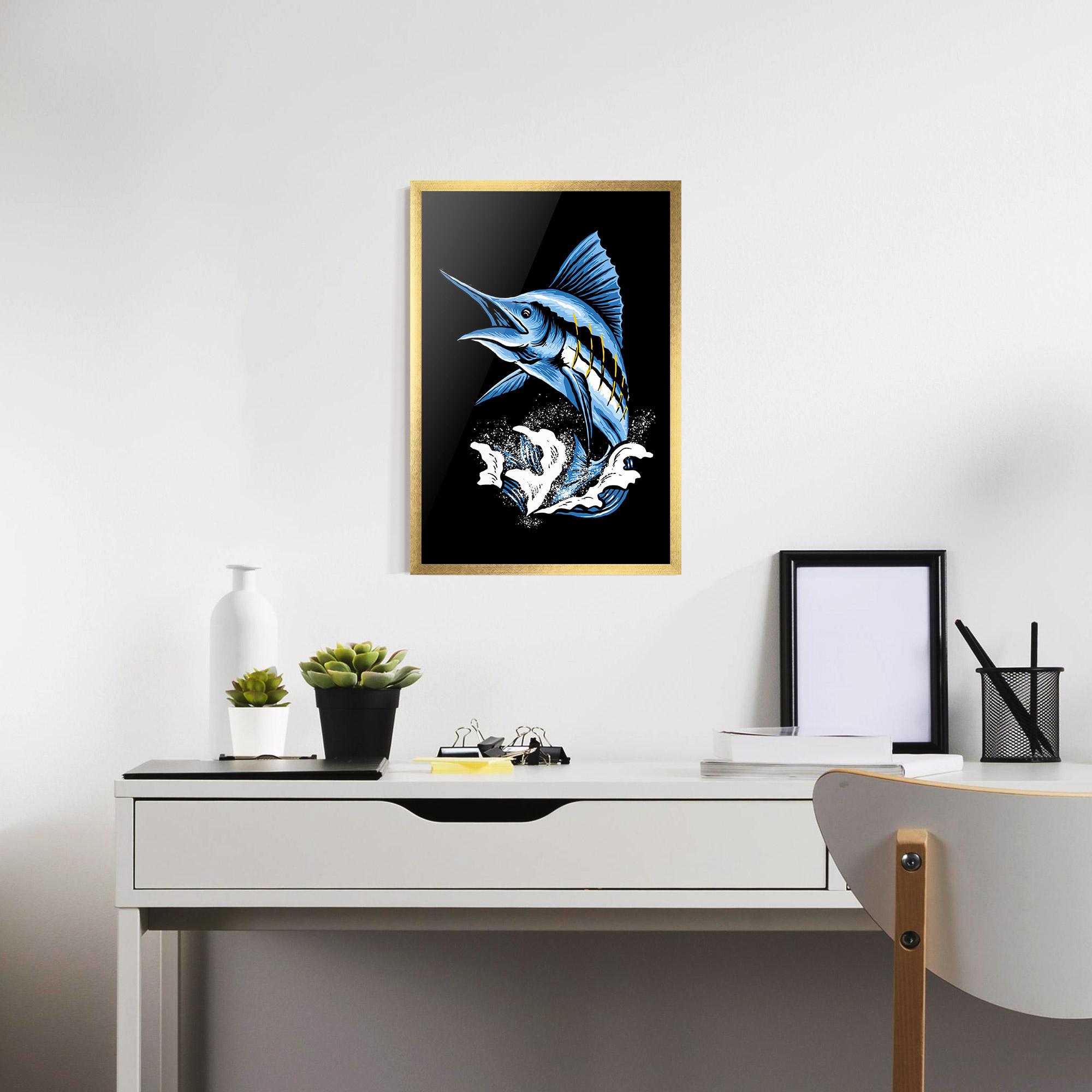 Gerahmte Poster Sword Fish mockup 7