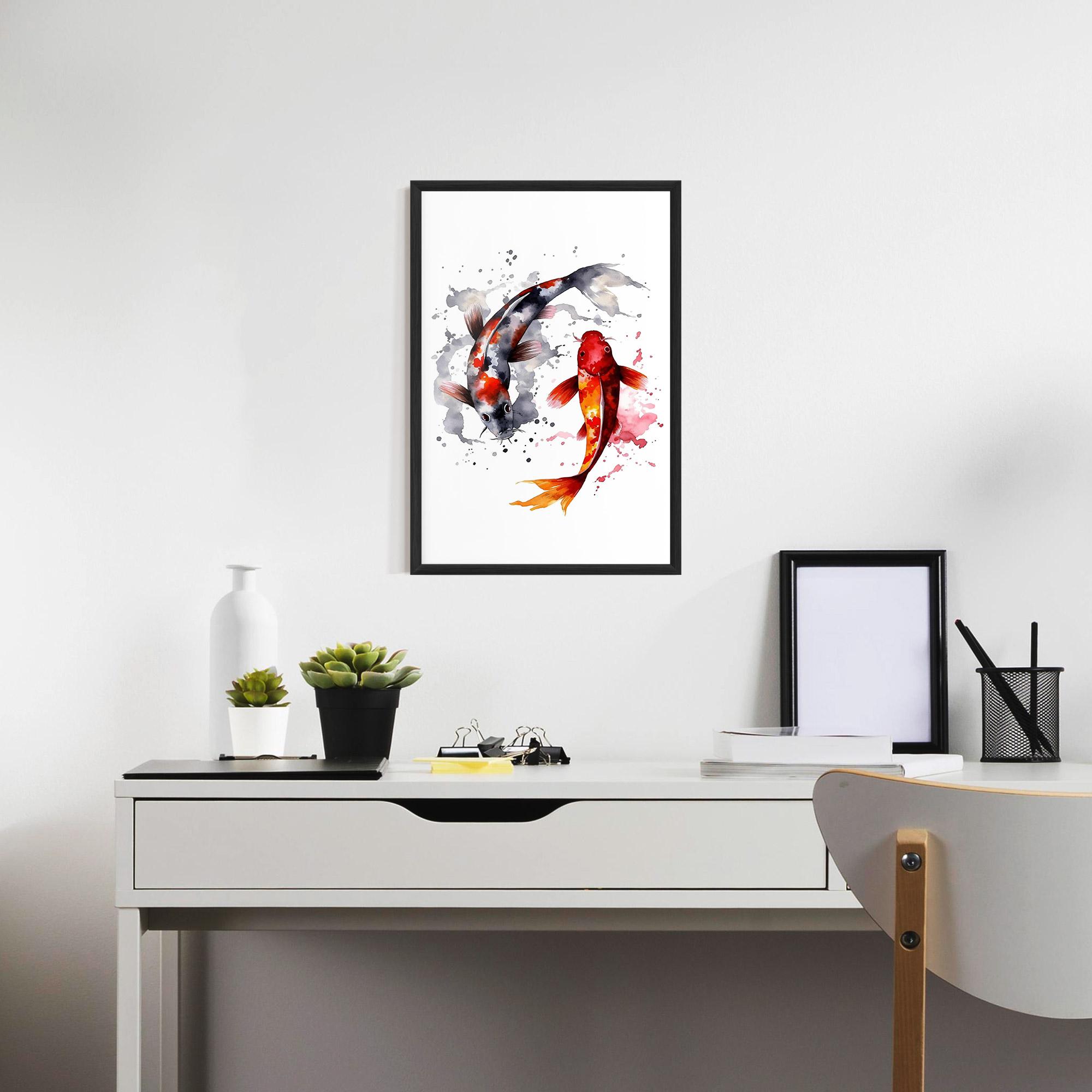 Gerahmte Poster Beautiful Koi mockup 7