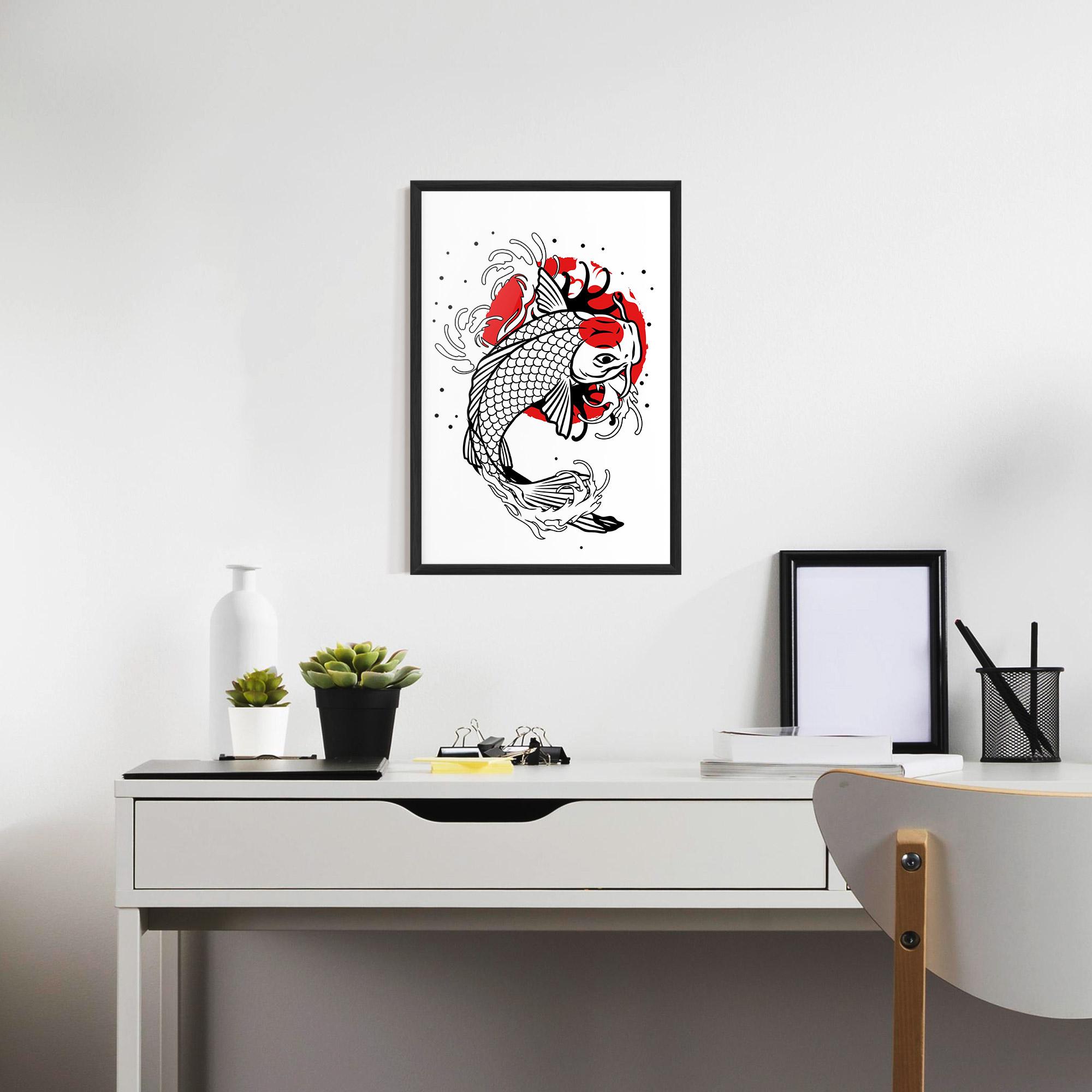 Gerahmte Poster Koi Design mockup 7