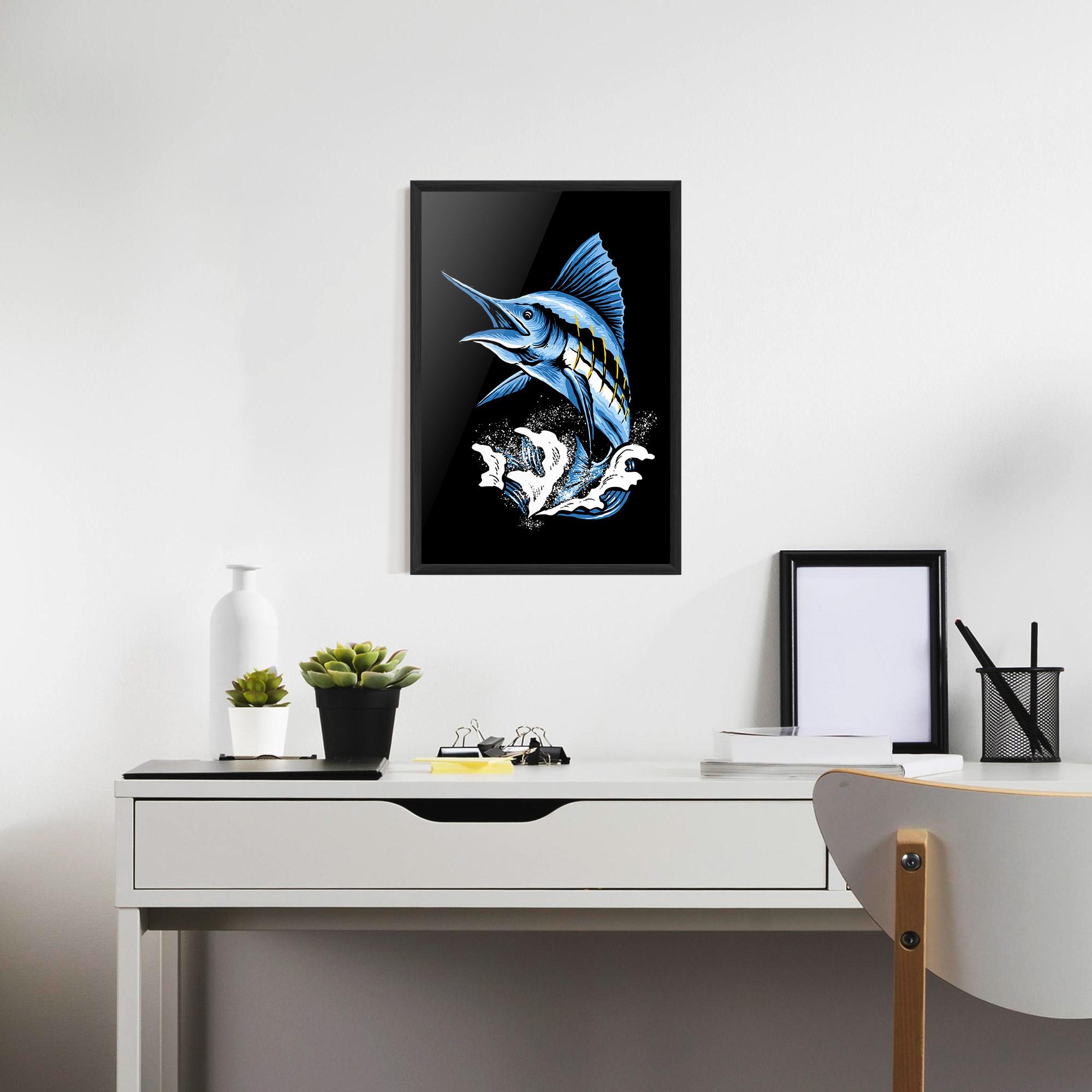 Gerahmte Poster Sword Fish mockup 7