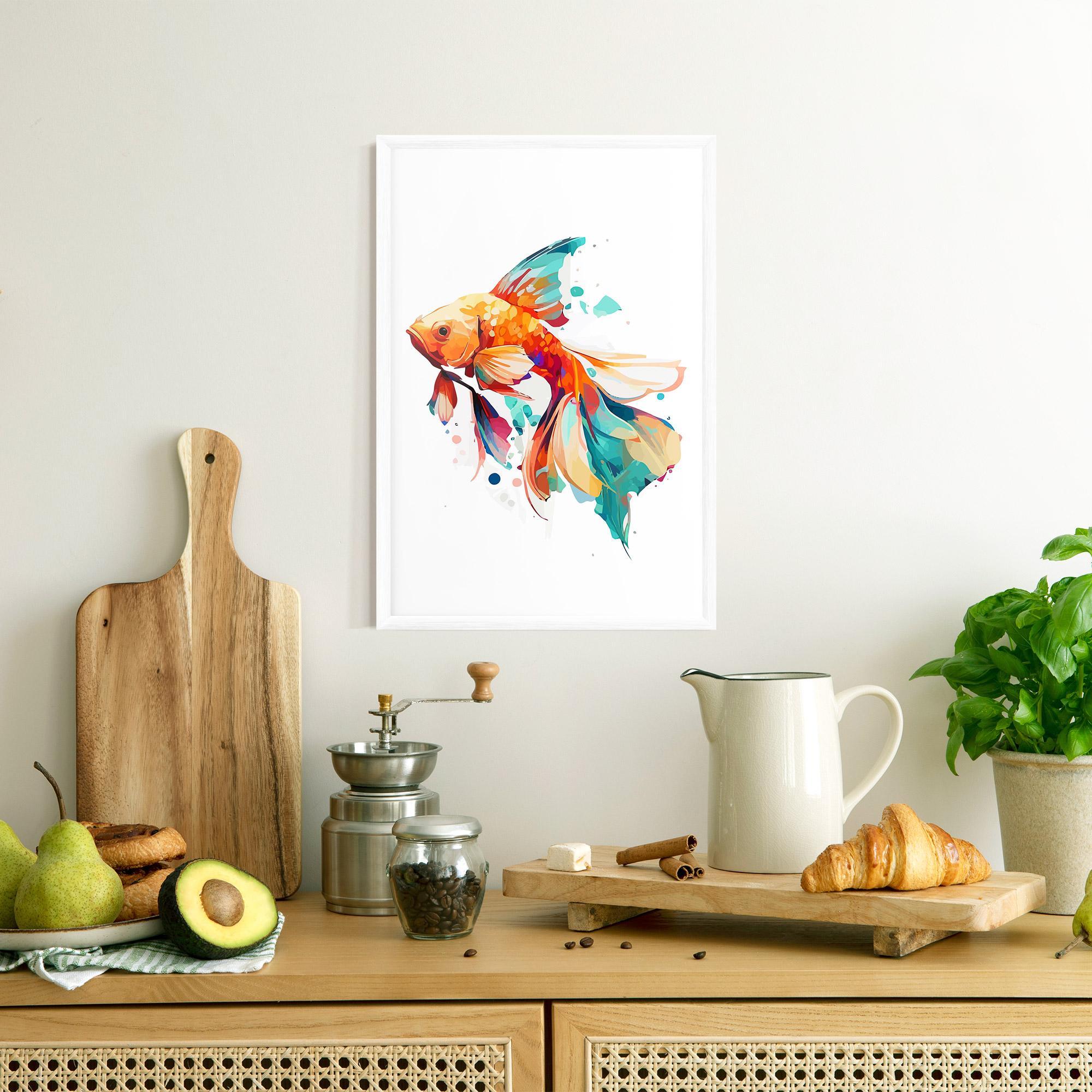 Gerahmte Poster Blue Orange Fish mockup 8