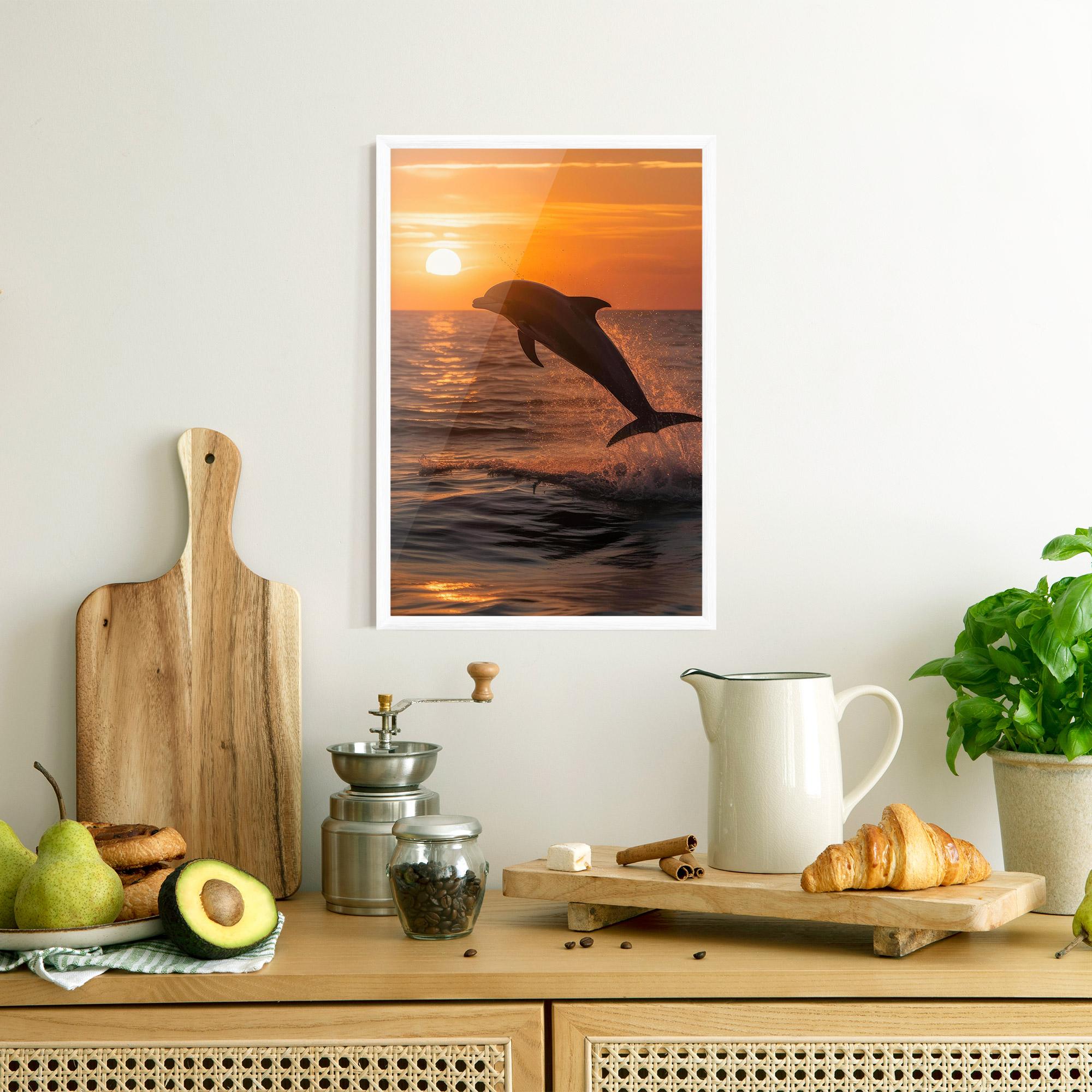 Gerahmte Poster Dolphin Jump mockup 8