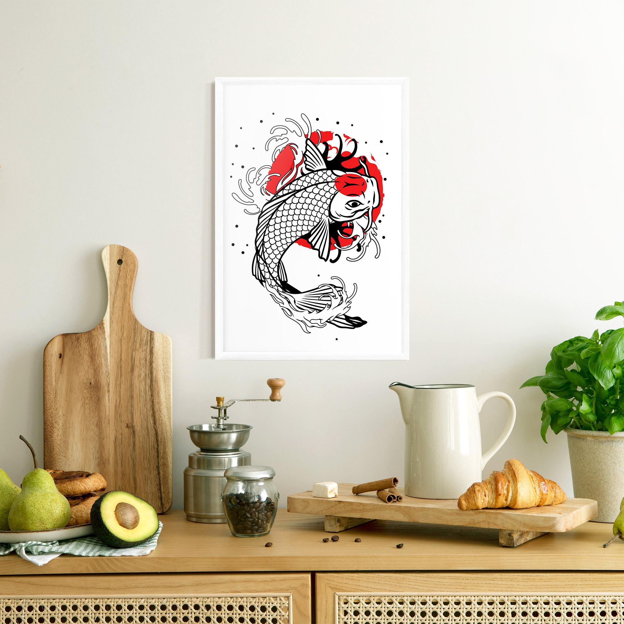 Gerahmte Poster Koi Design mockup 8