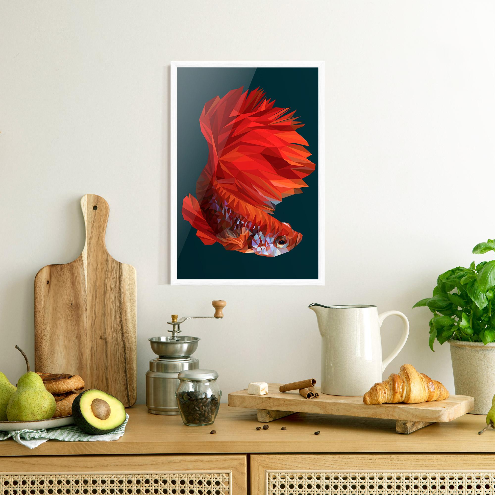 Gerahmte Poster Orange Fish mockup 8