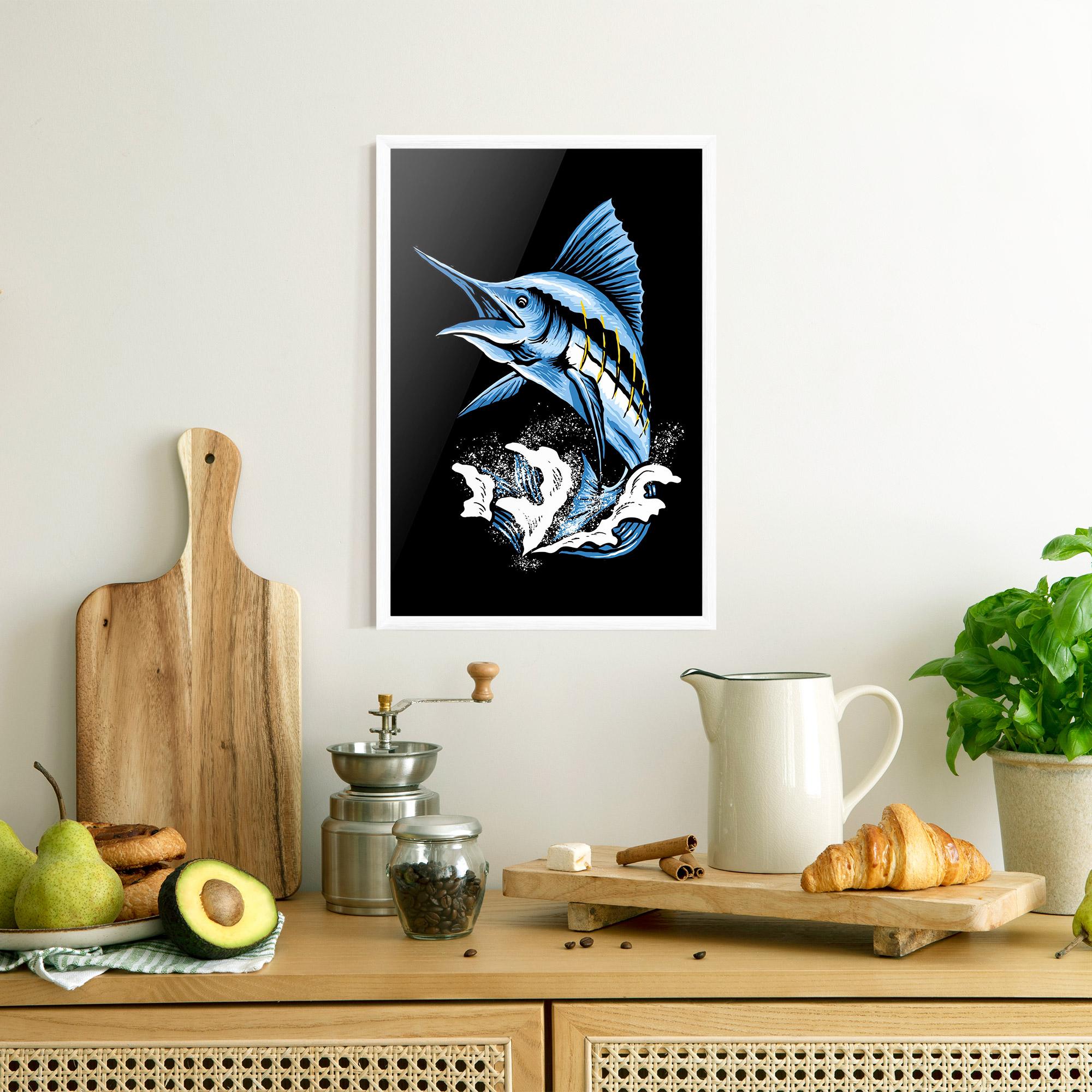 Gerahmte Poster Sword Fish mockup 8