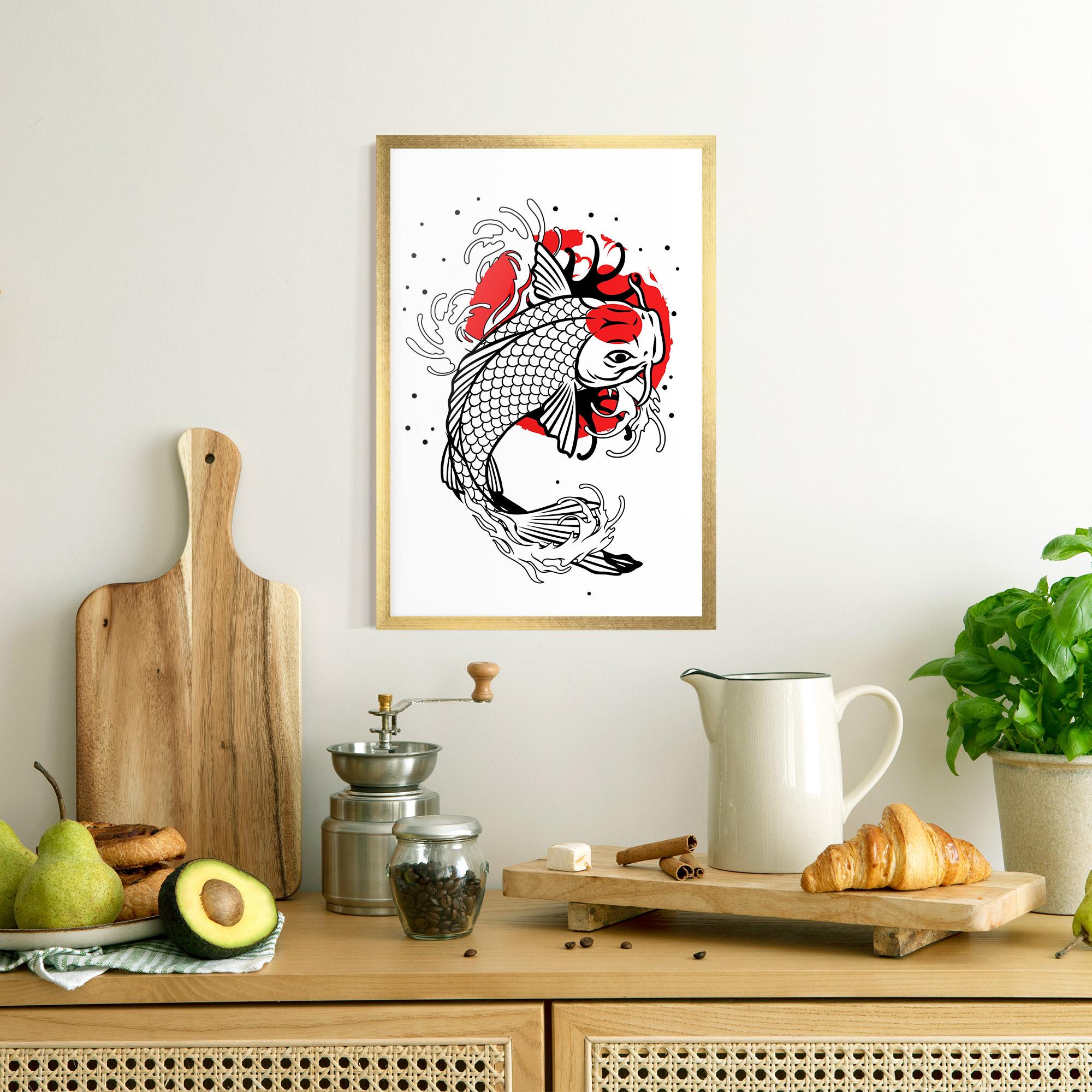 Gerahmte Poster Koi Design mockup 8
