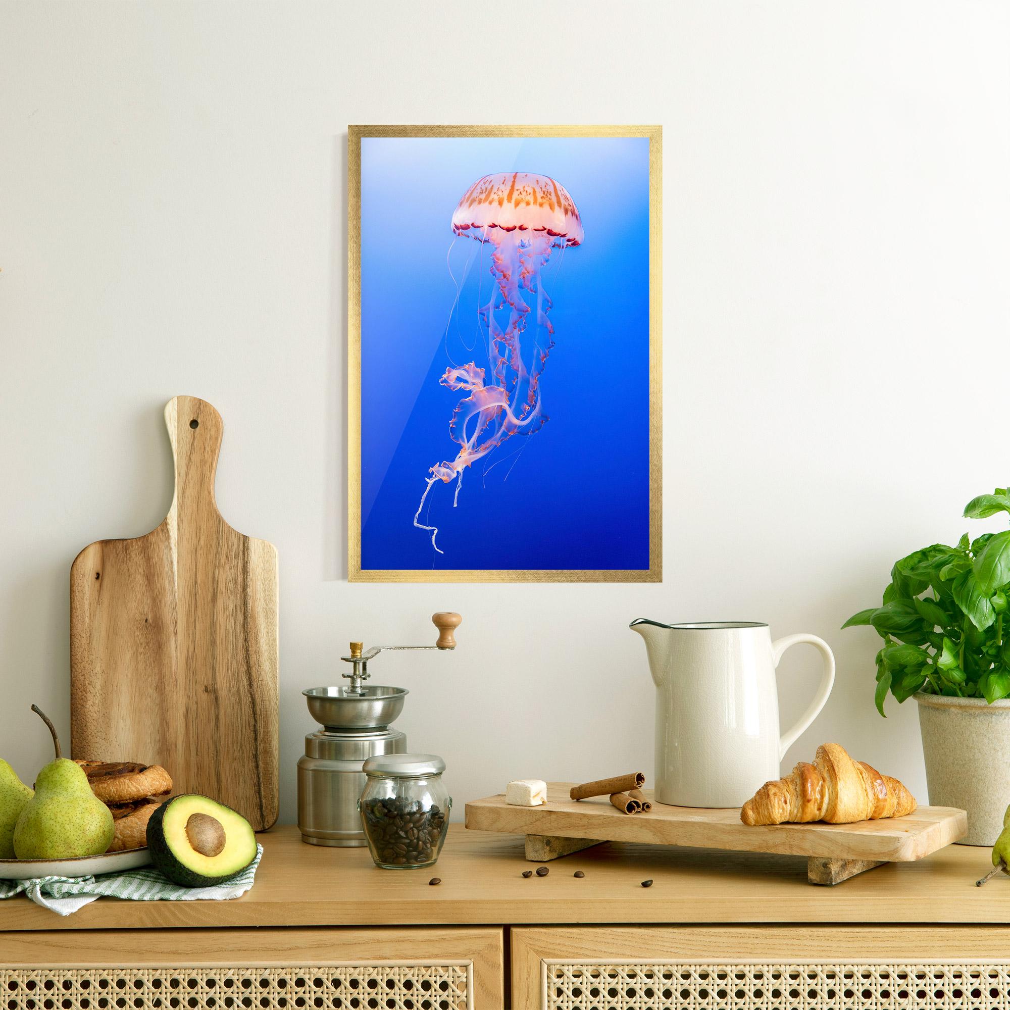 Gerahmte Poster Pretty White Jellyfish mockup 8