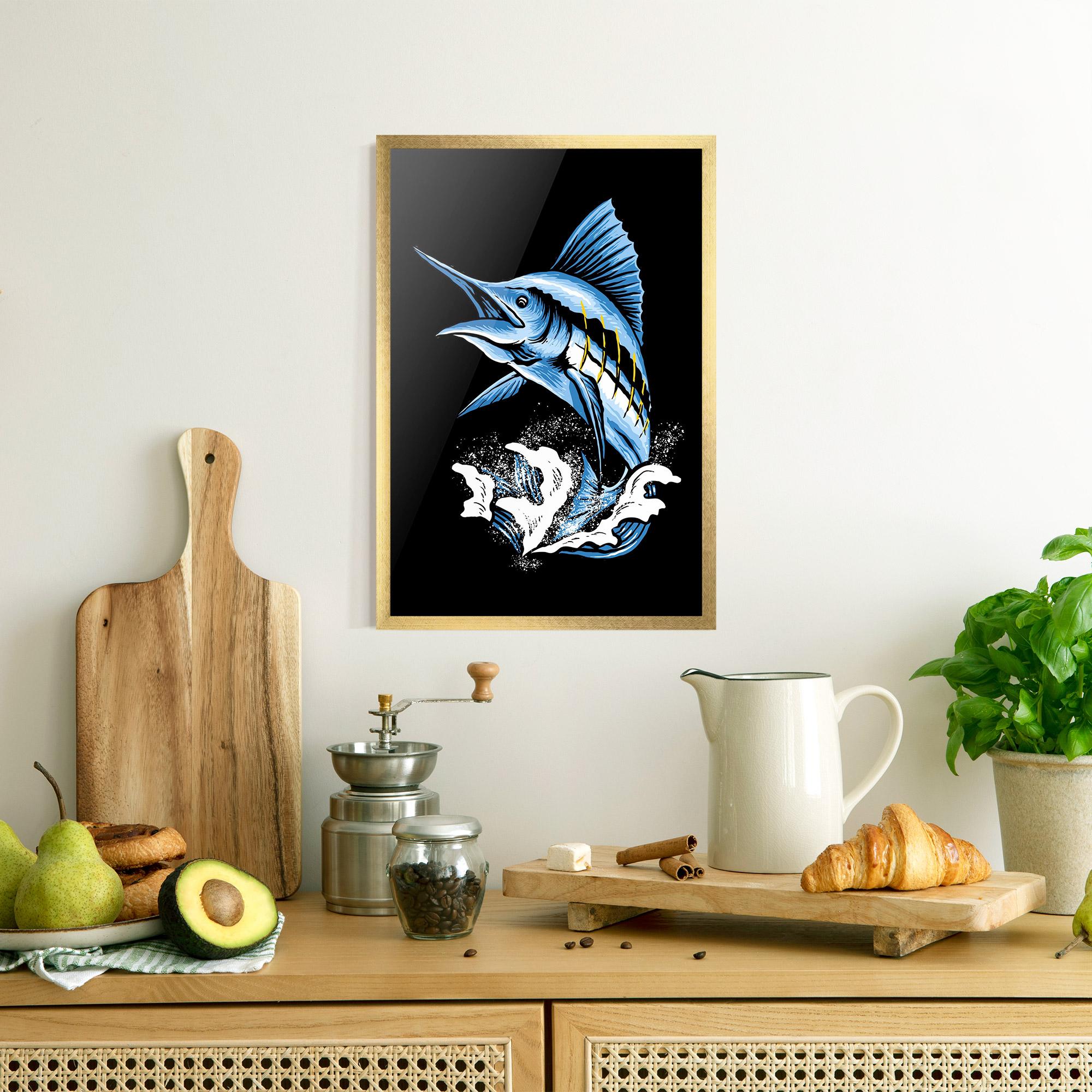 Gerahmte Poster Sword Fish mockup 8