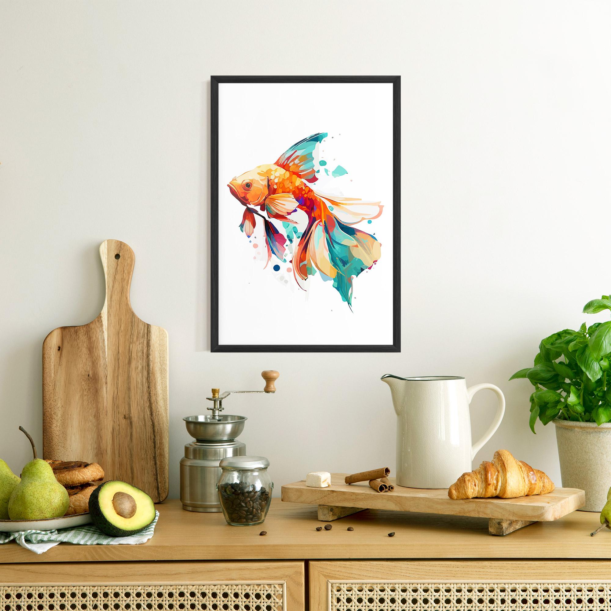 Gerahmte Poster Blue Orange Fish mockup 8