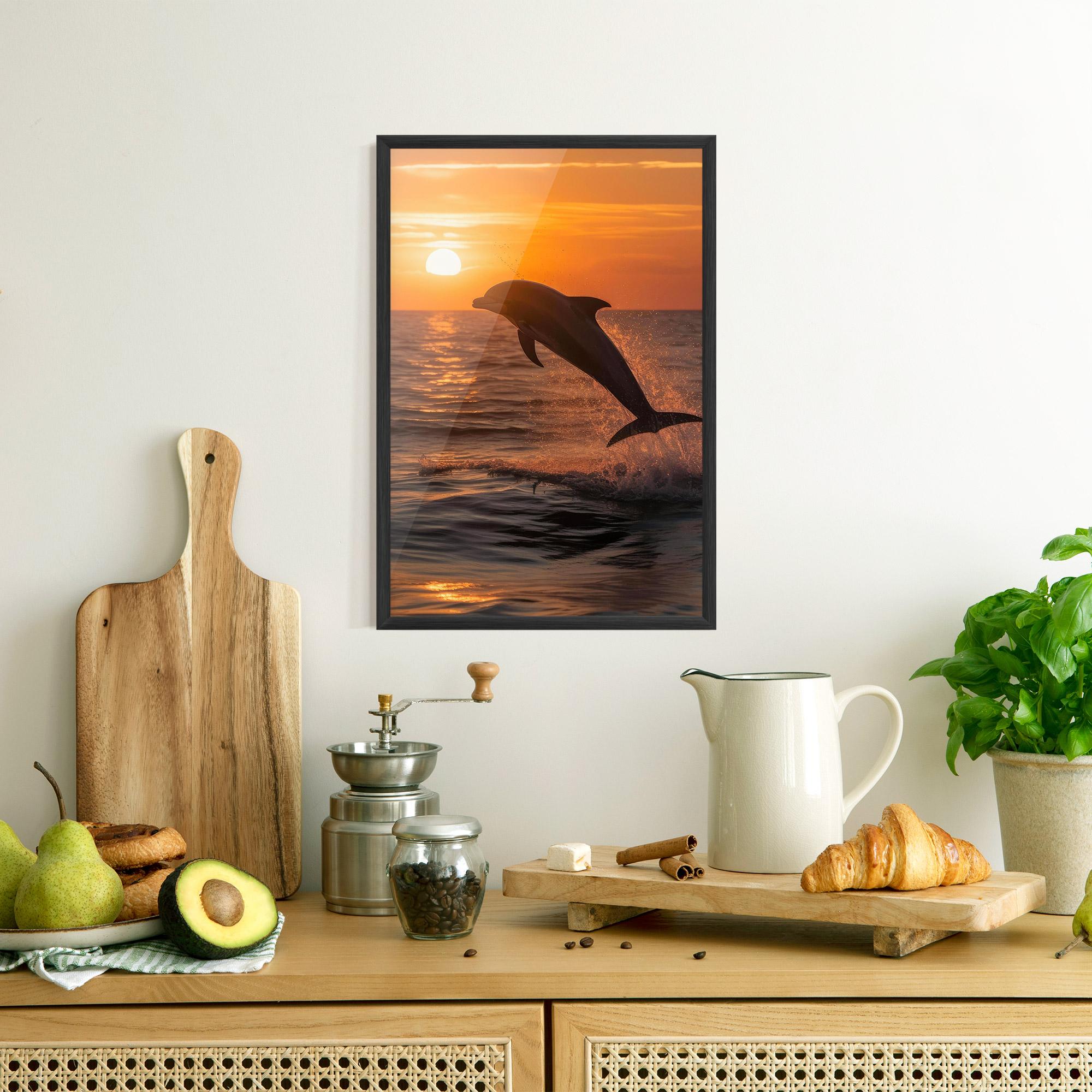Gerahmte Poster Dolphin Jump mockup 8