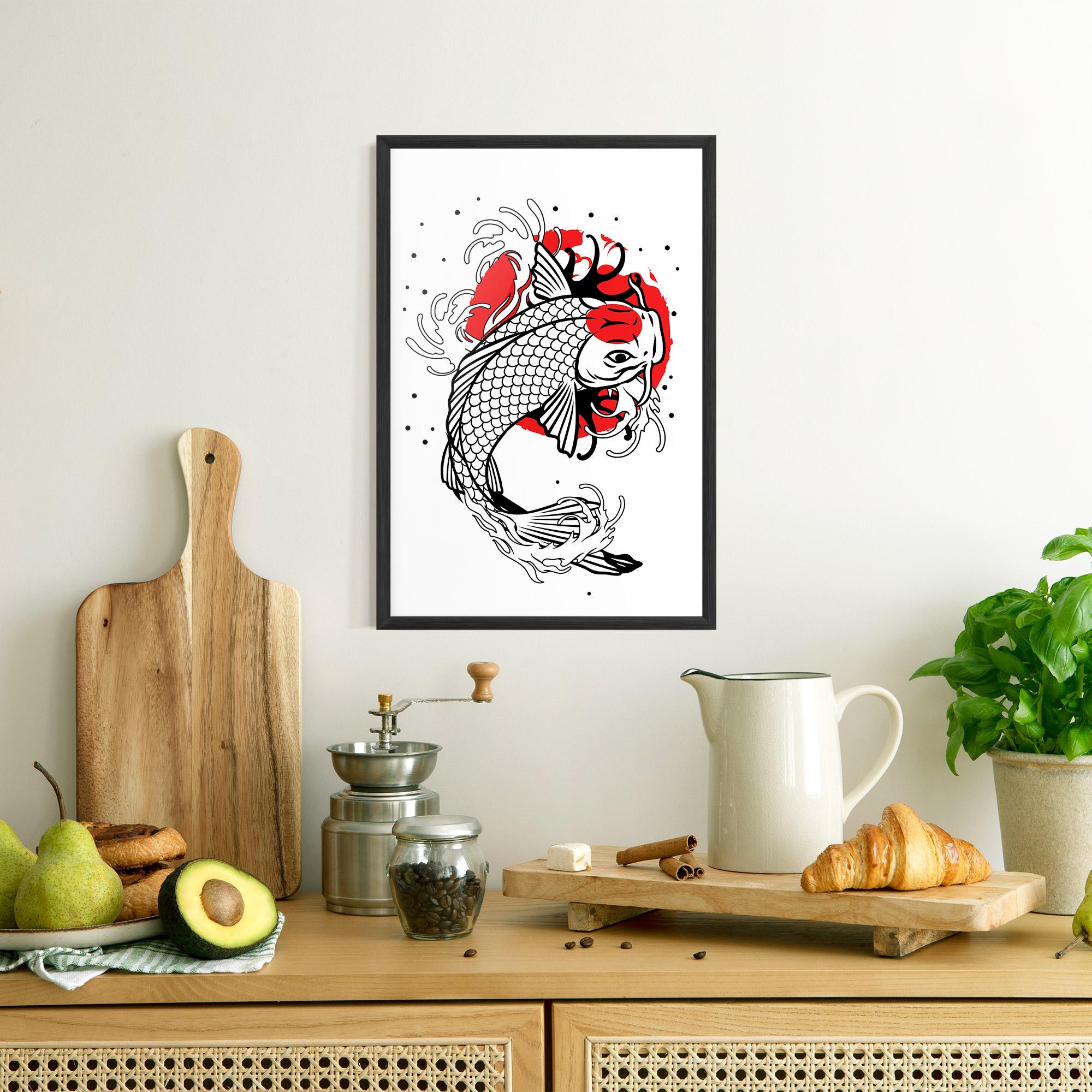 Gerahmte Poster Koi Design mockup 8